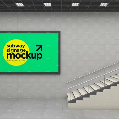 Subway Signage Horizontal Mockup cover image.