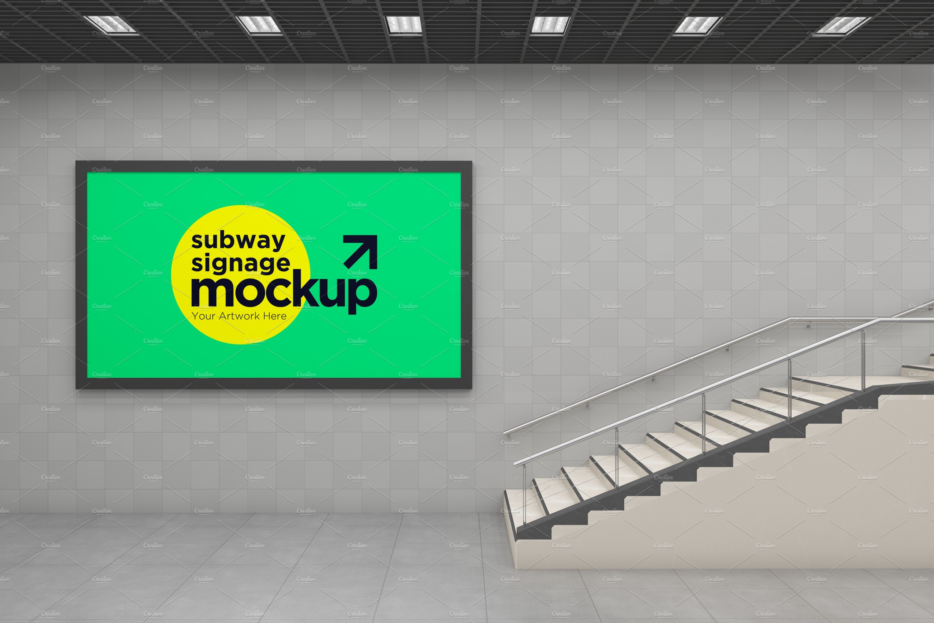 Subway Signage Horizontal Mockup cover image.