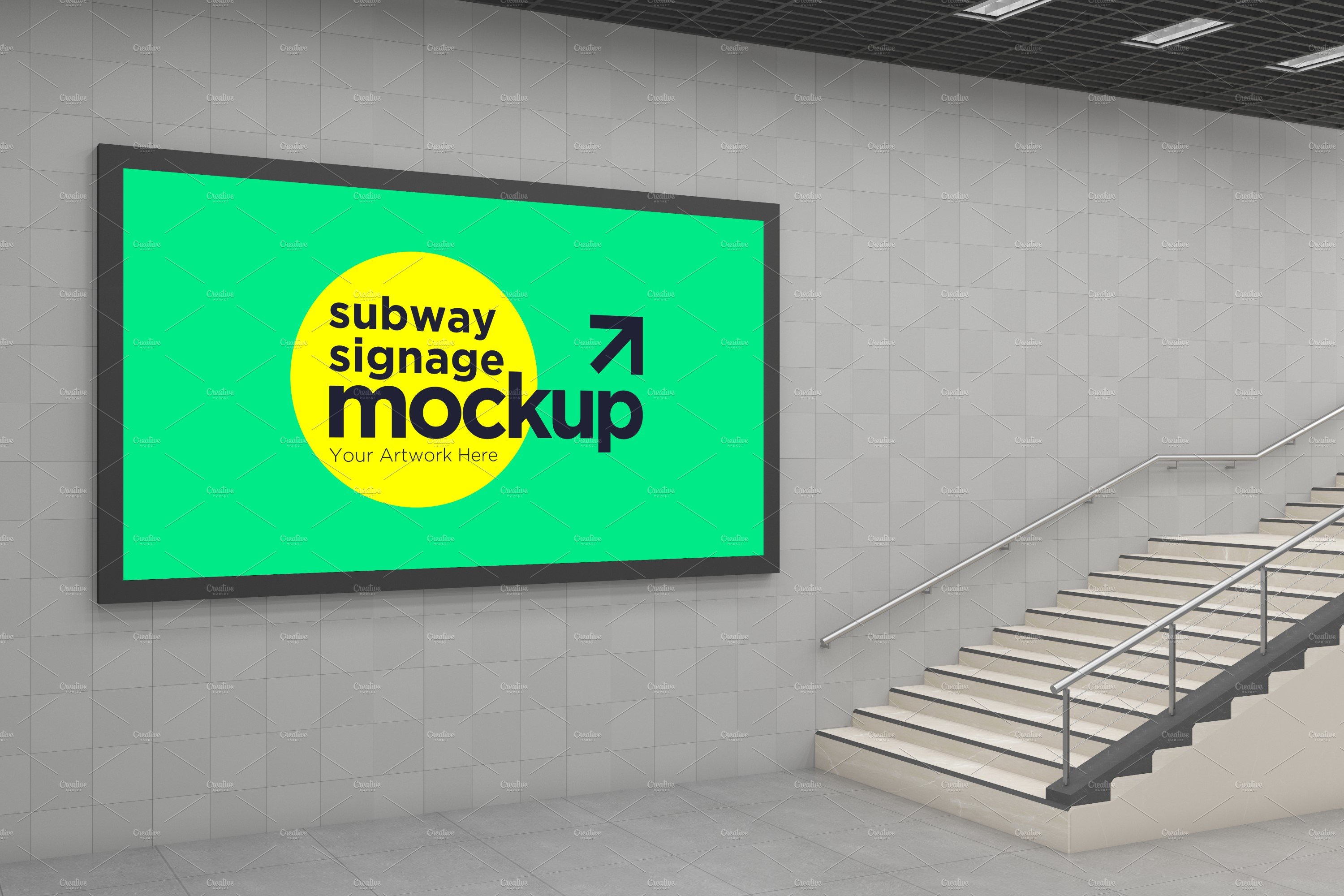 Subway Signage Horizontal Mockup cover image.