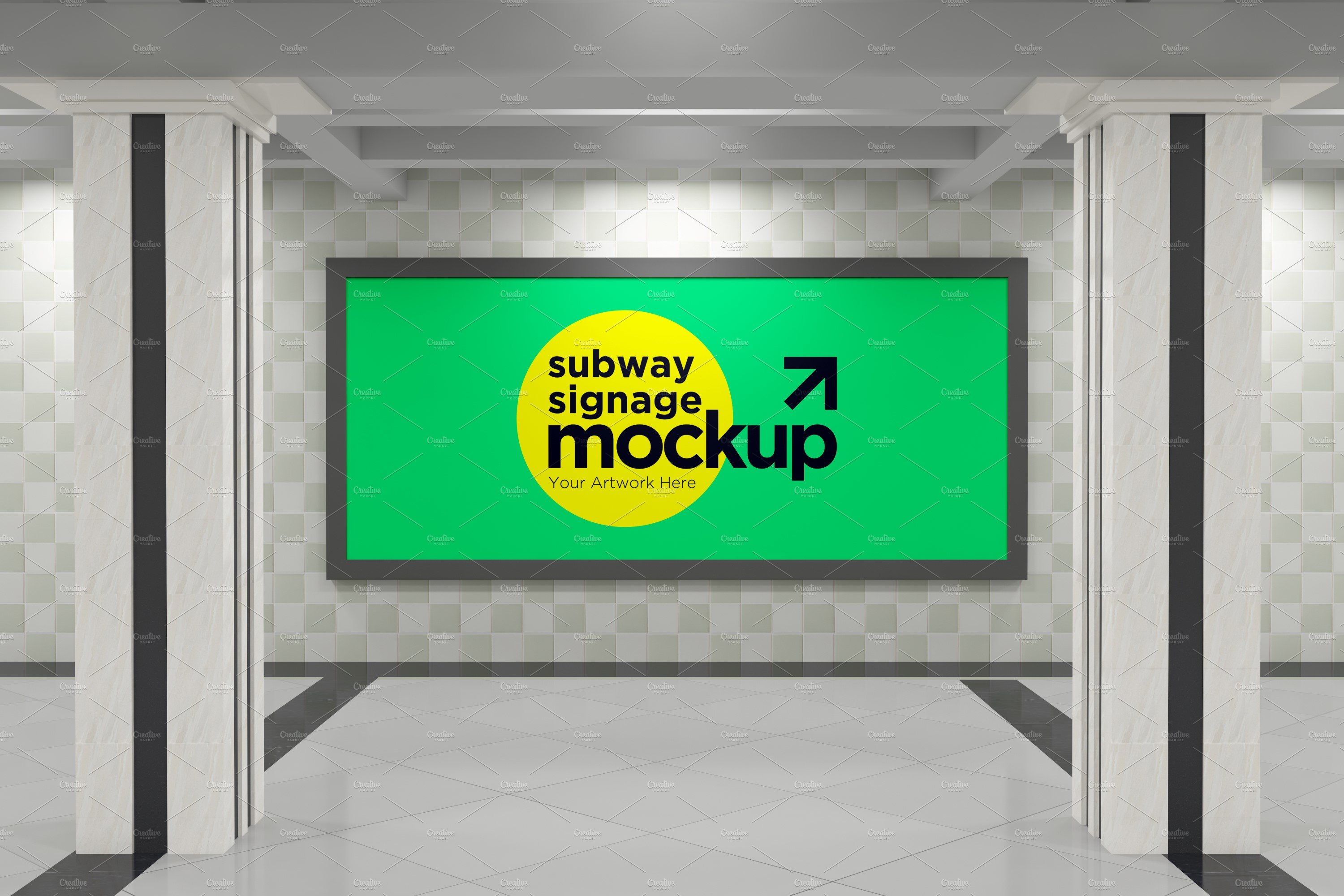 Subway Signage Horizontal Mockup cover image.