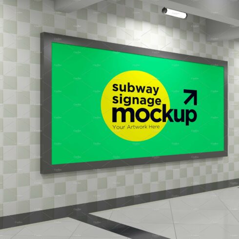 Subway Signage Horizontal Mockup cover image.