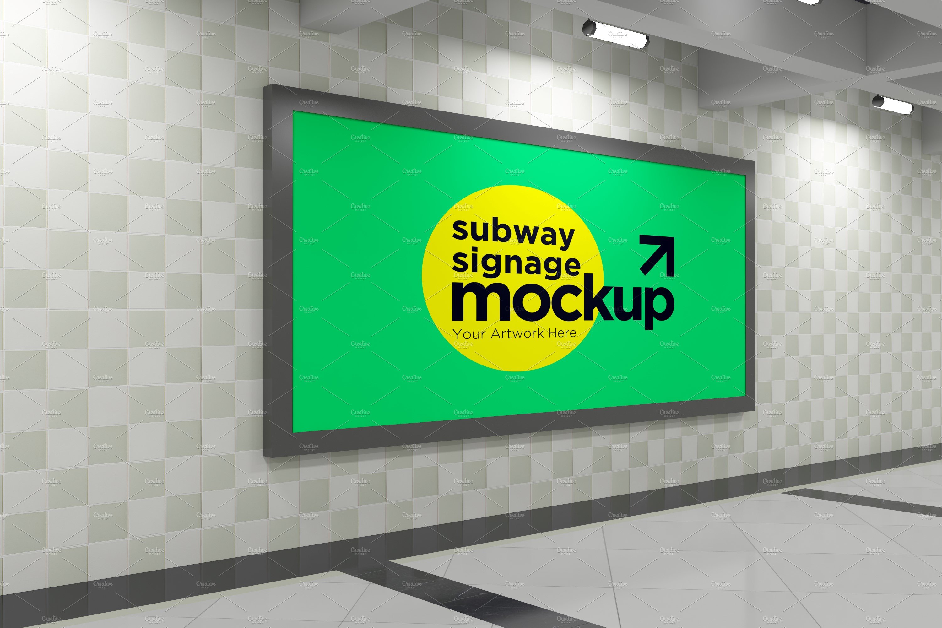 Subway Signage Horizontal Mockup cover image.