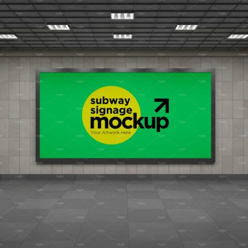 Subway Signage Horizontal Mockup cover image.