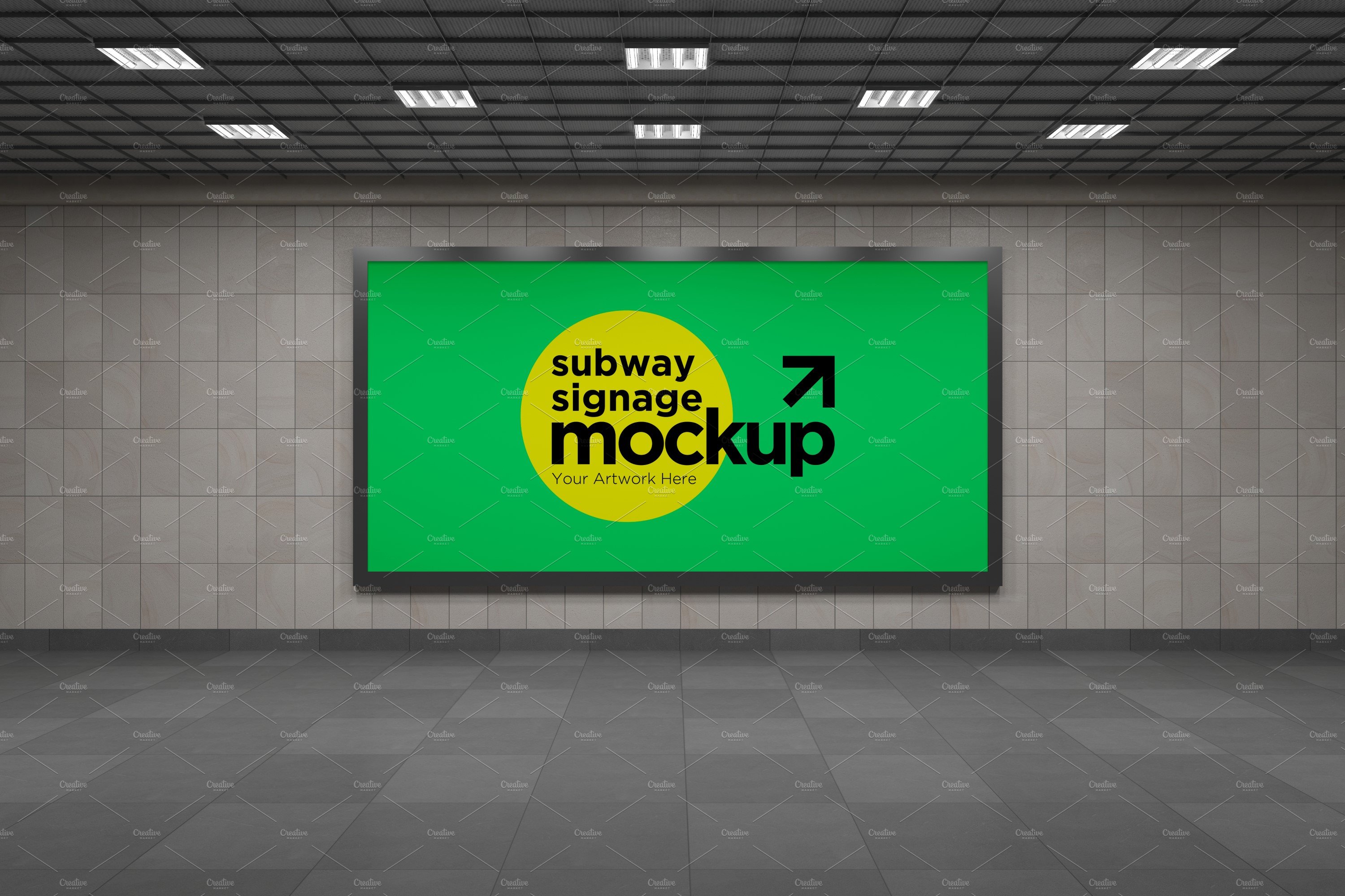 Subway Signage Horizontal Mockup cover image.