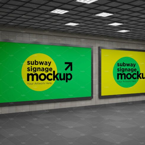 Subway Two Signage Mockup cover image.