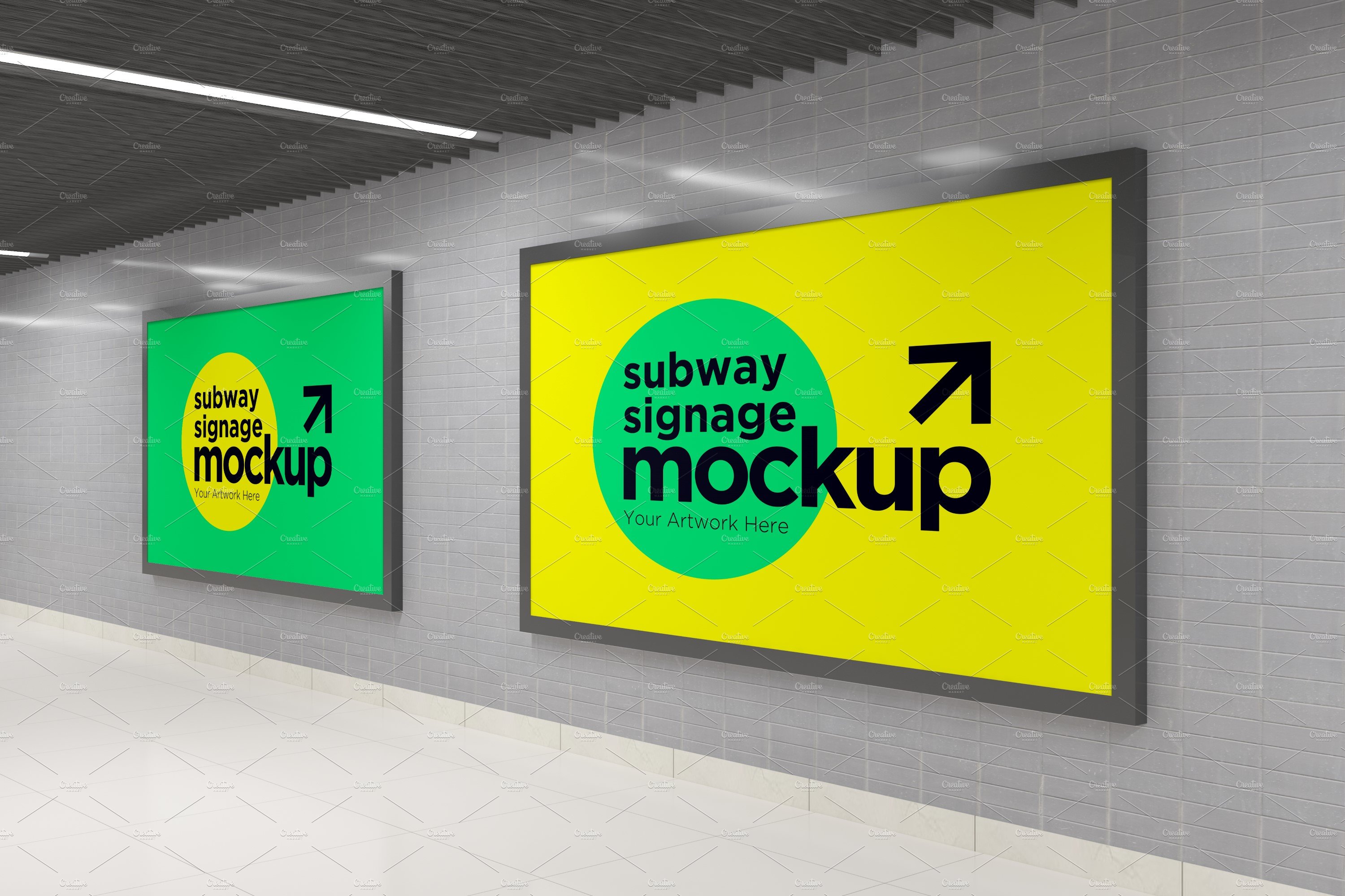 Subway Two Signage Mockup cover image.