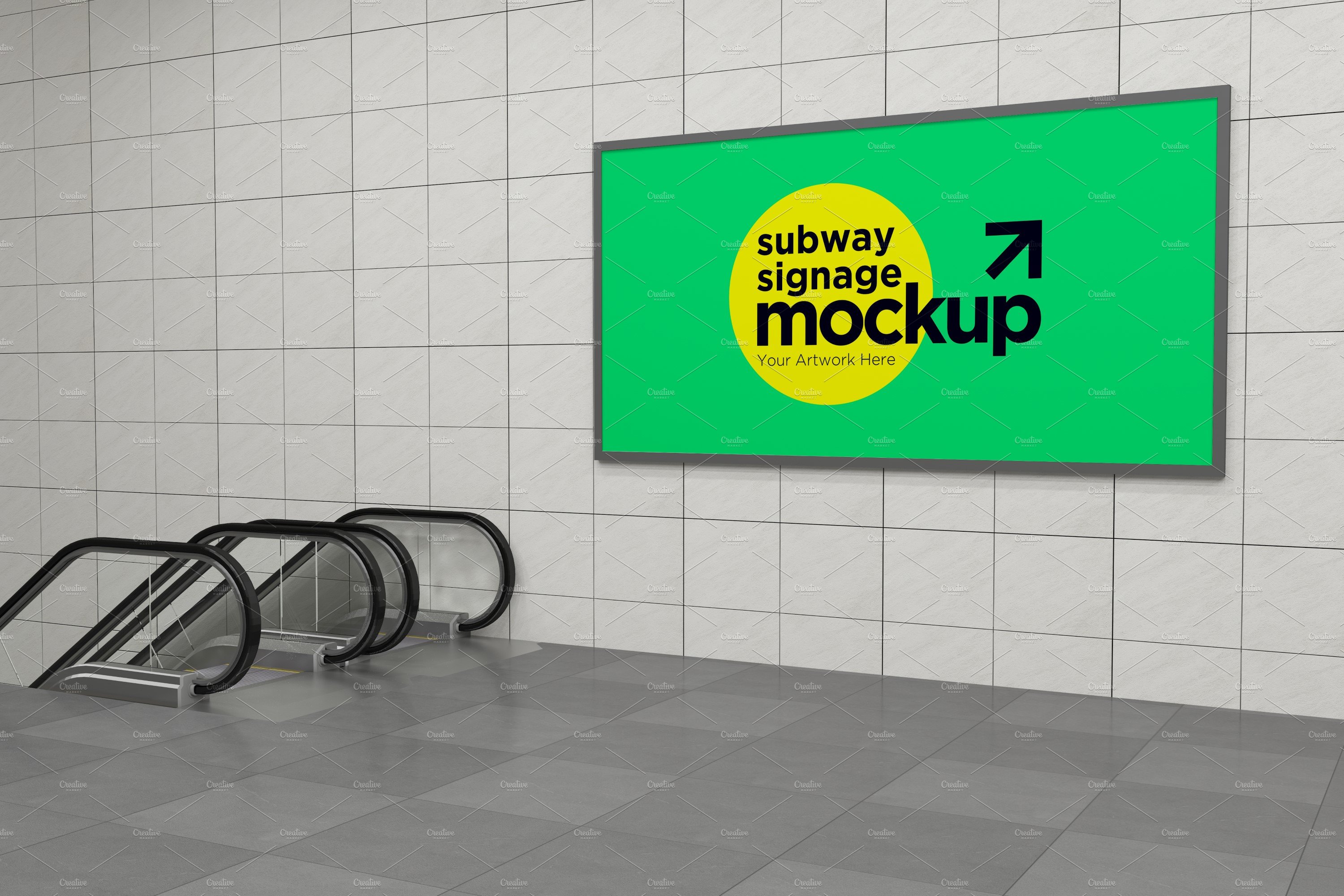 Subway Signage Horizontal Mockup cover image.