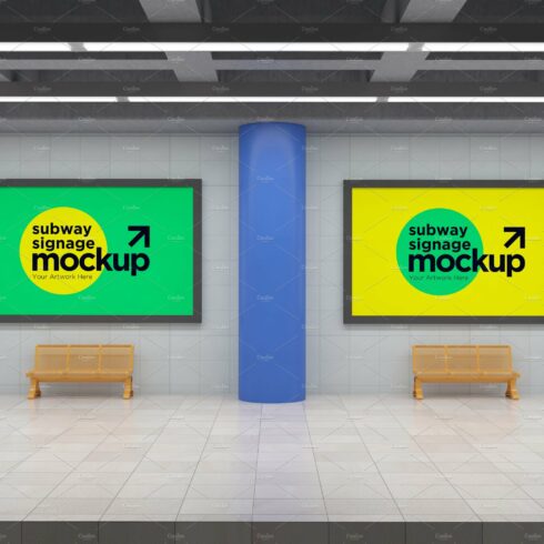 Subway Two Signage Mockup cover image.