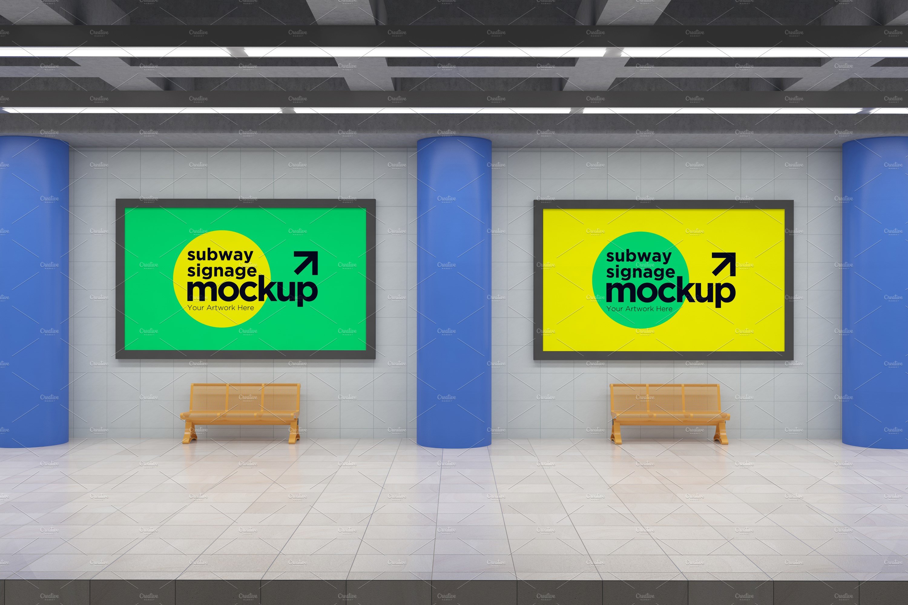 Subway Two Signage Mockup cover image.