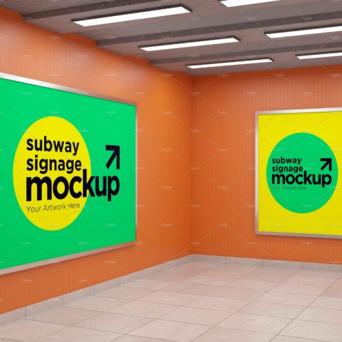 Subway Two Signage Mockup cover image.