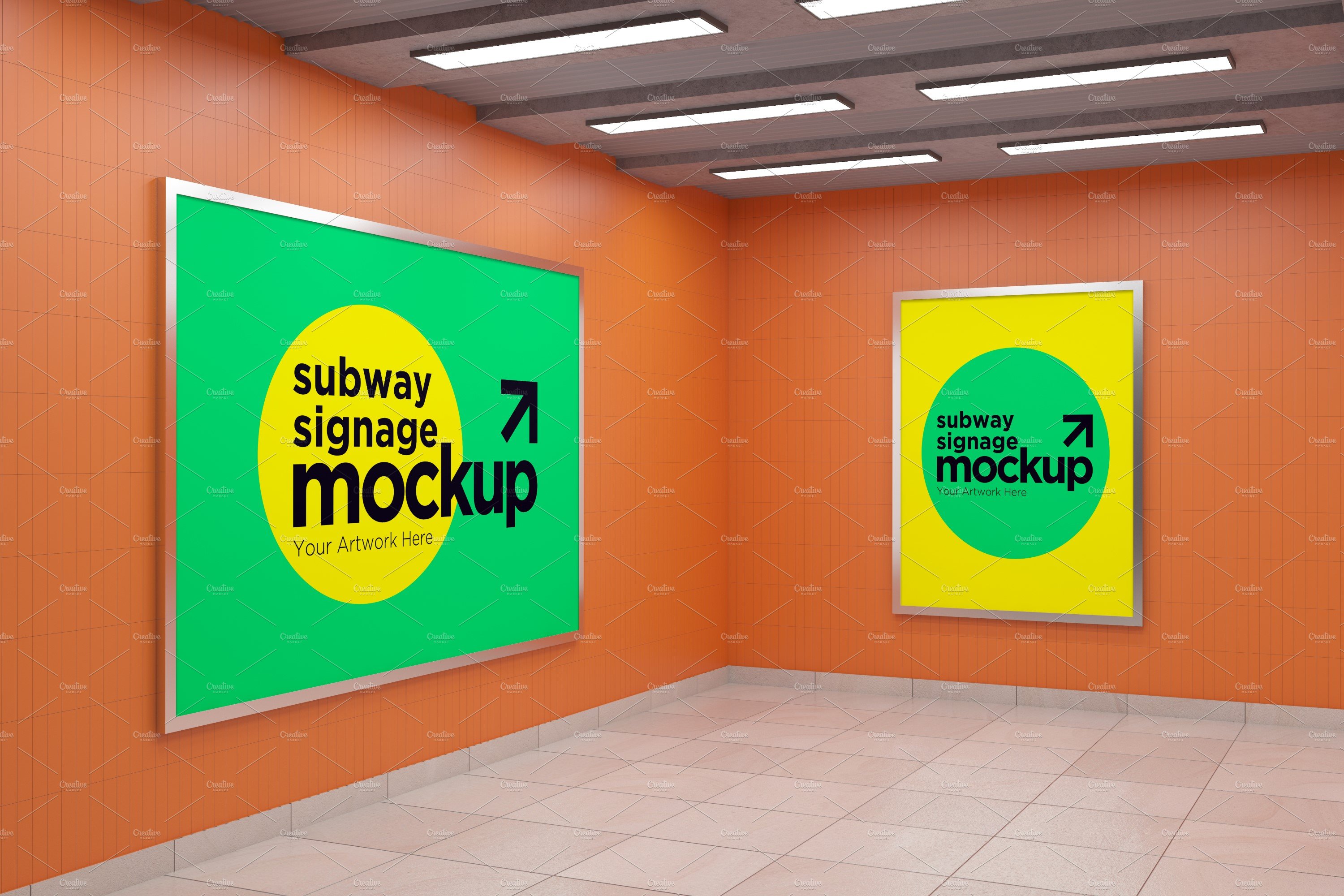 Subway Two Signage Mockup cover image.