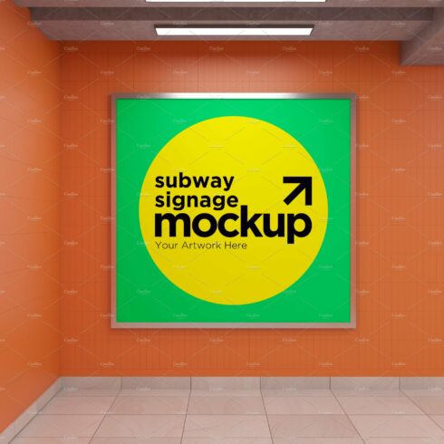 Subway Signage Billboard Mockup cover image.