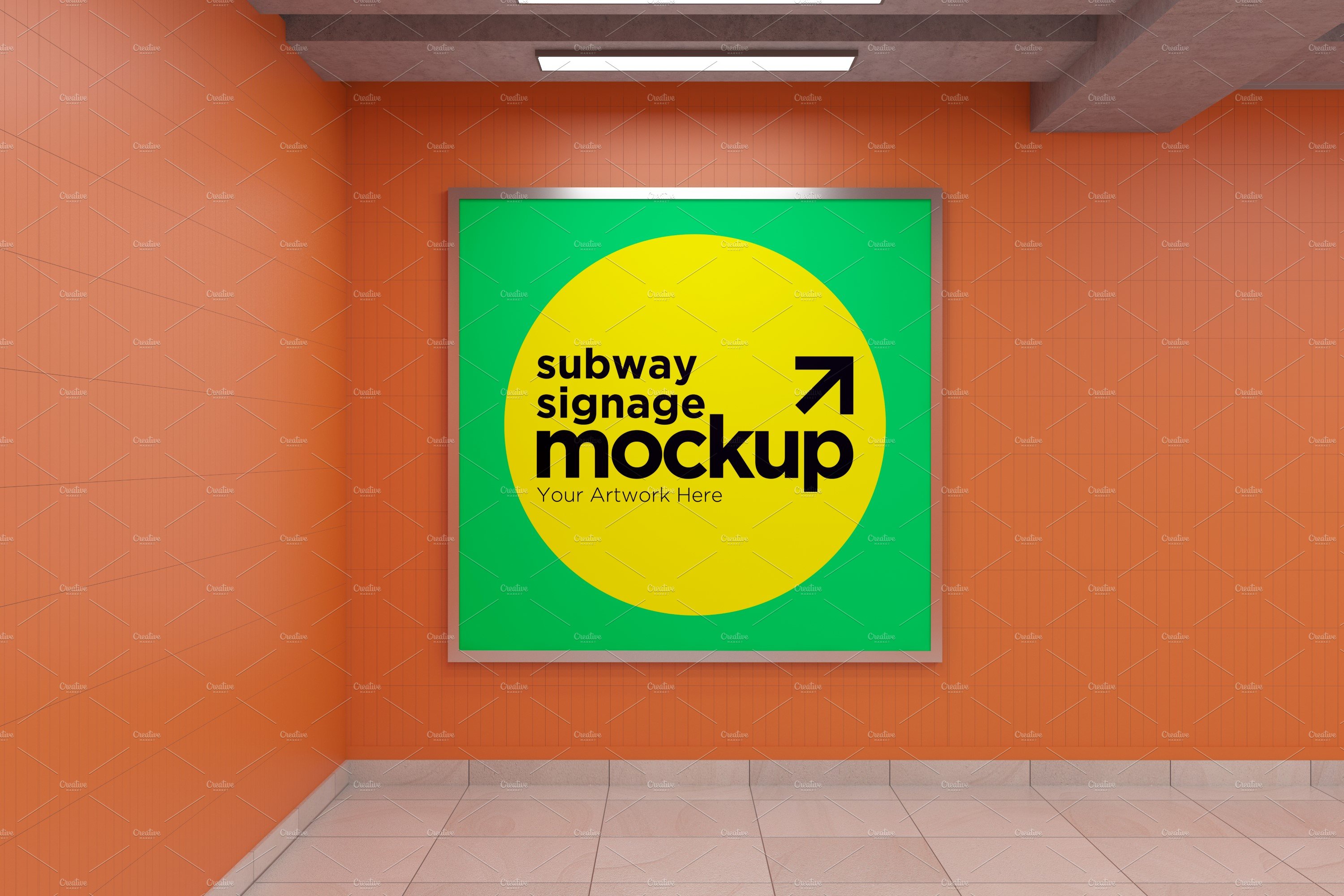 Subway Signage Billboard Mockup cover image.