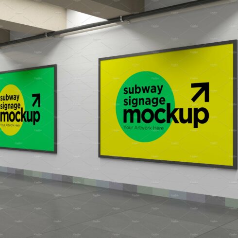 Subway Two Signage Mockup cover image.