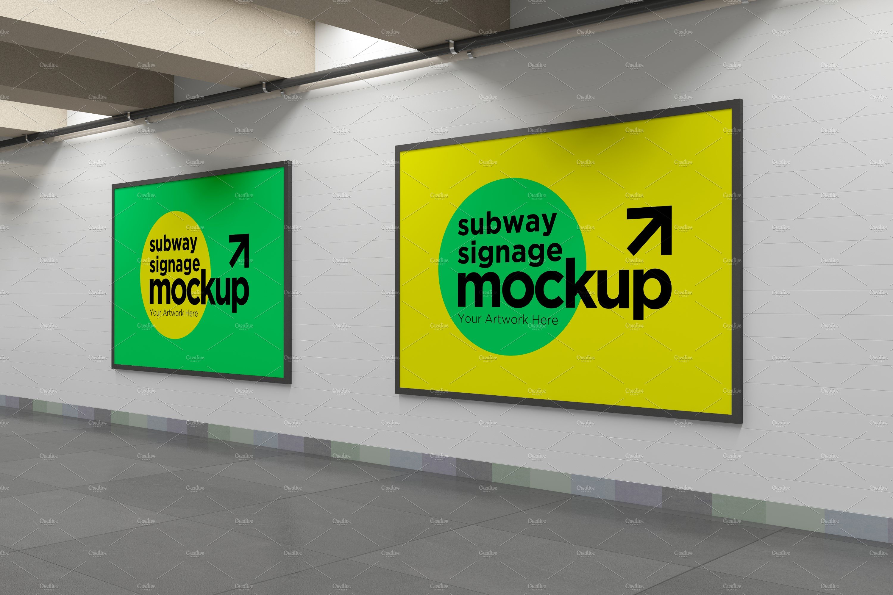 Subway Two Signage Mockup cover image.