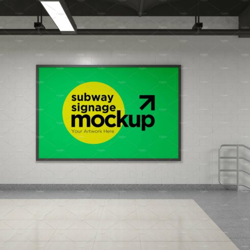 Subway Signage Billboard Mockup cover image.