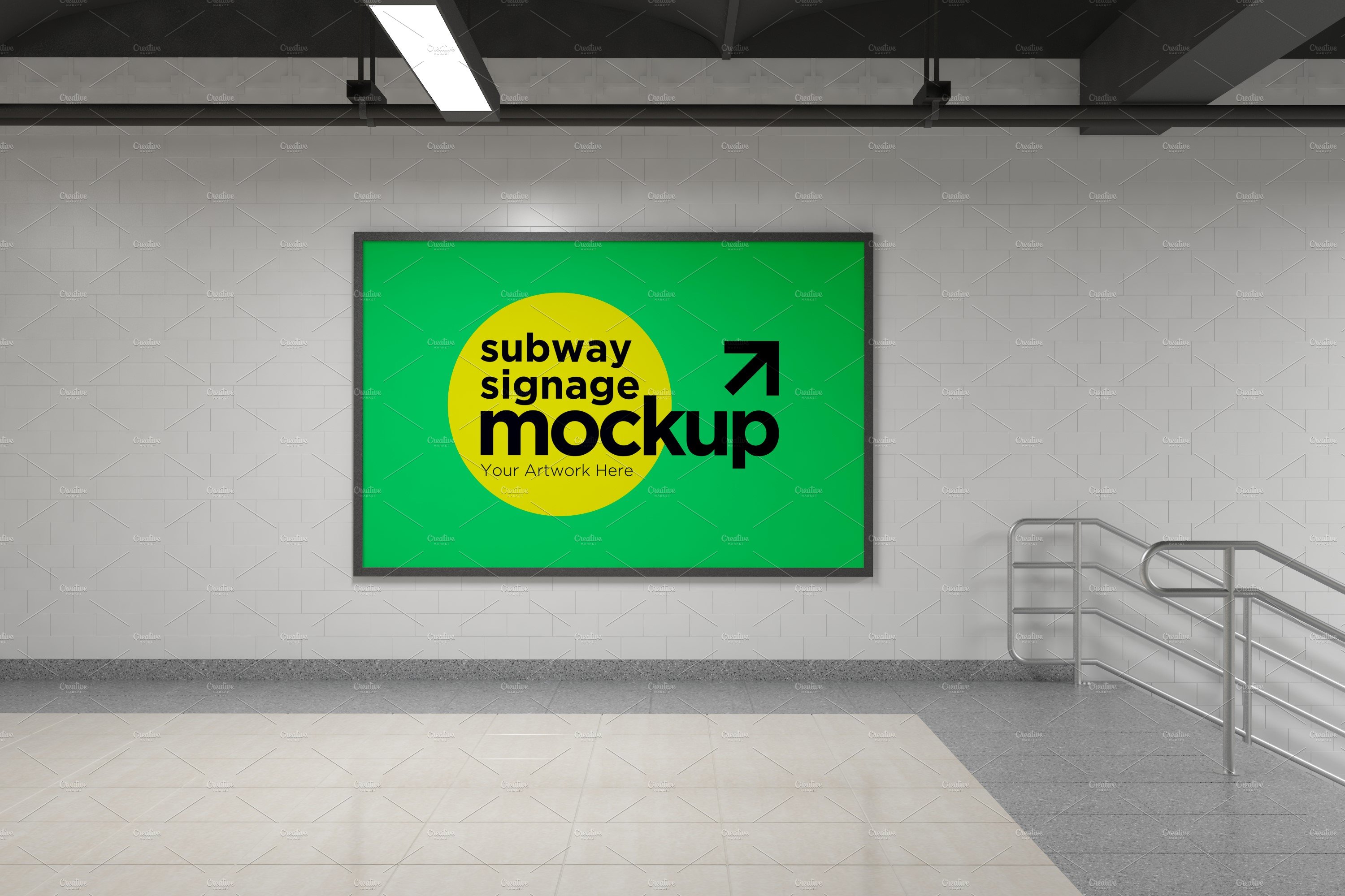 Subway Signage Billboard Mockup cover image.