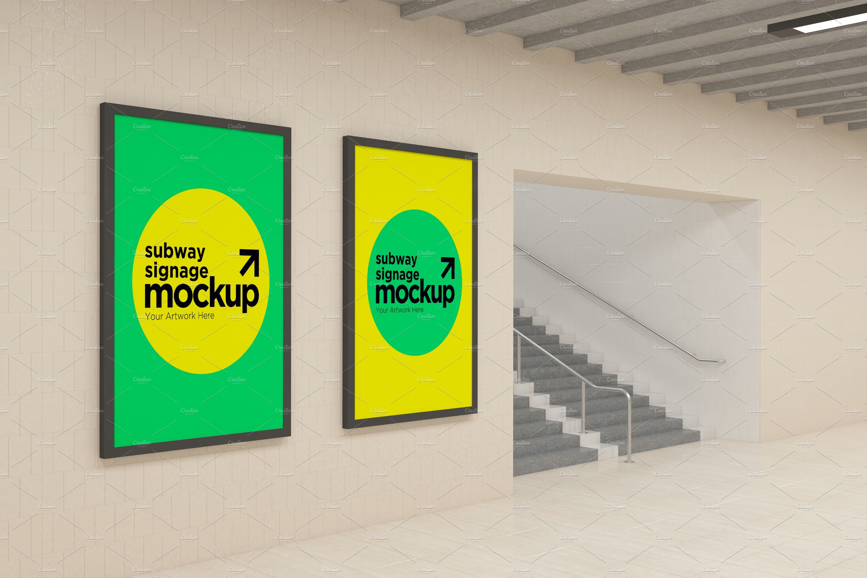 Subway Two Signage Mockup cover image.