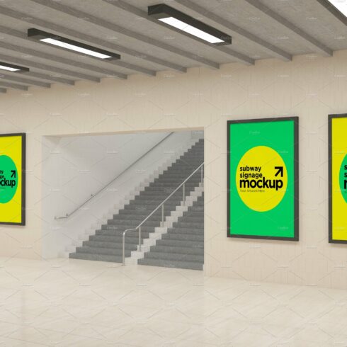 Subway Four Sign Mockup cover image.