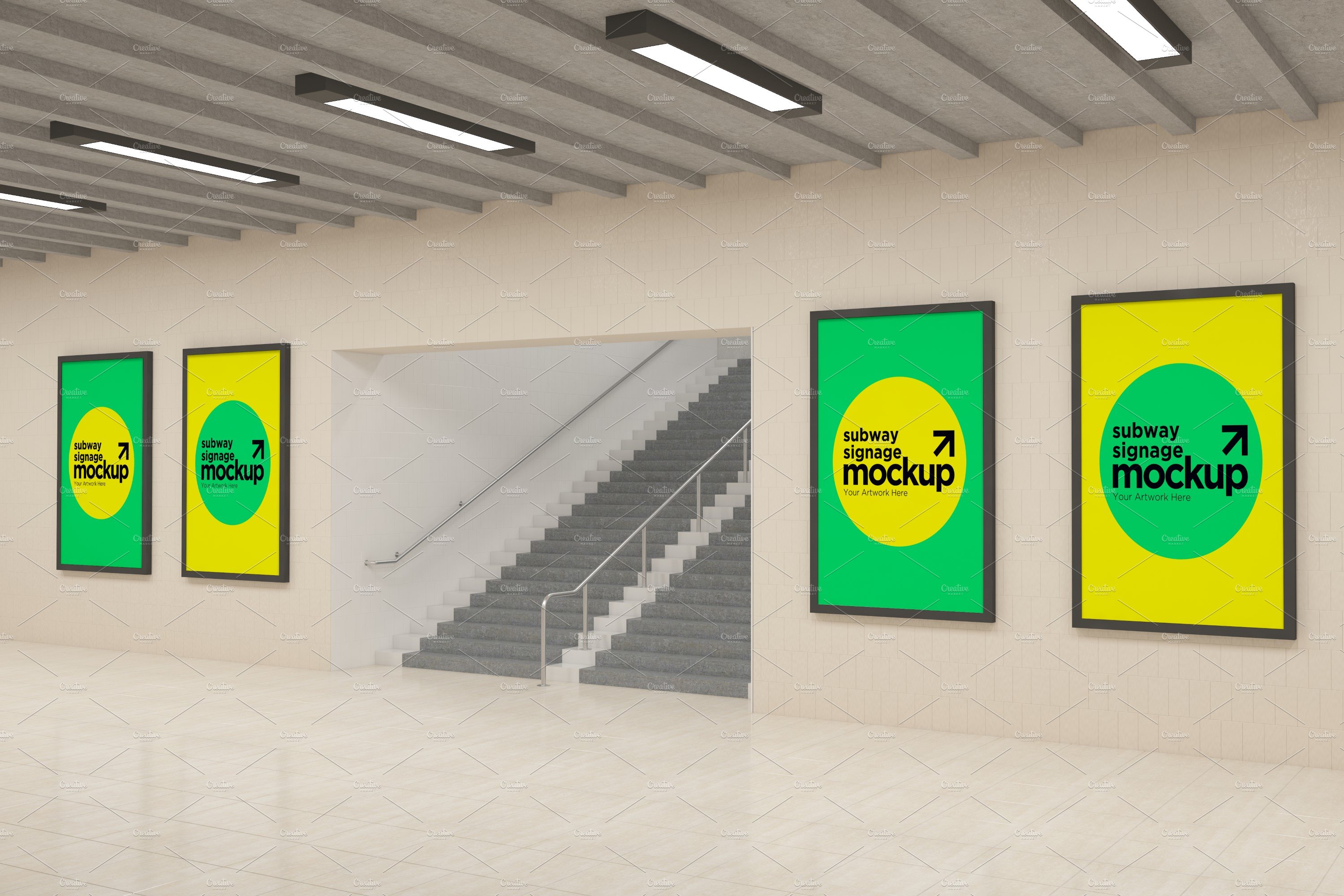 Subway Four Sign Mockup cover image.