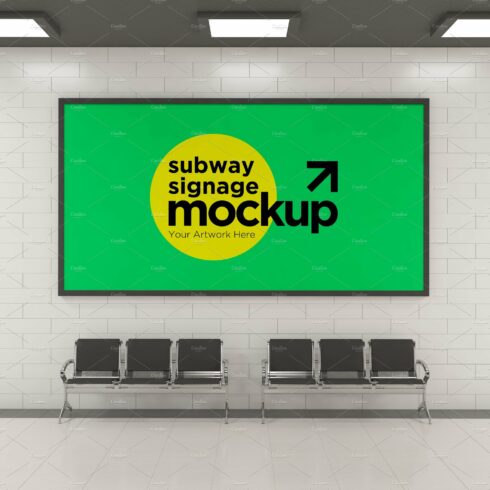 Subway Signage Horizontal Mockup cover image.