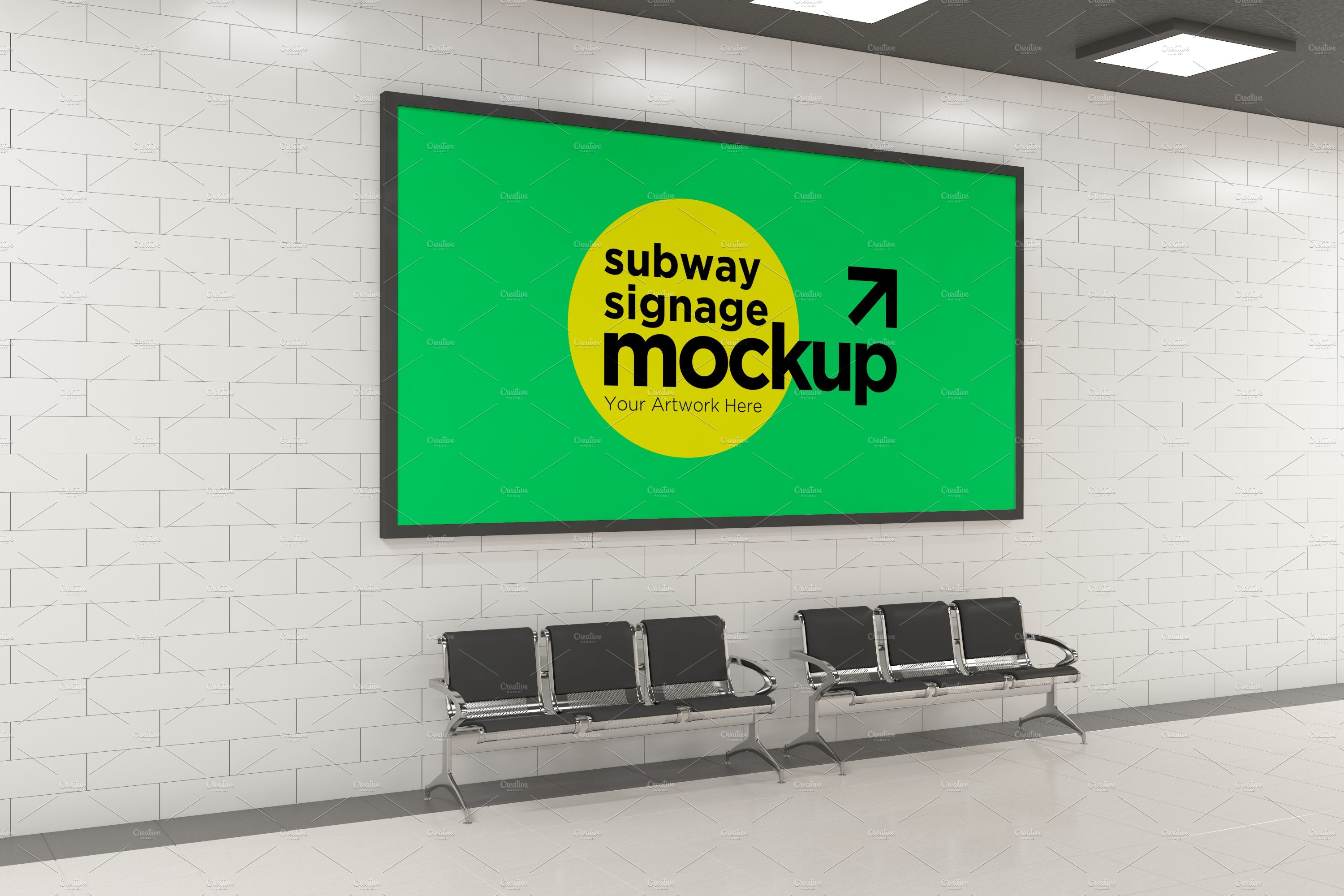 Subway Signage Horizontal Mockup cover image.