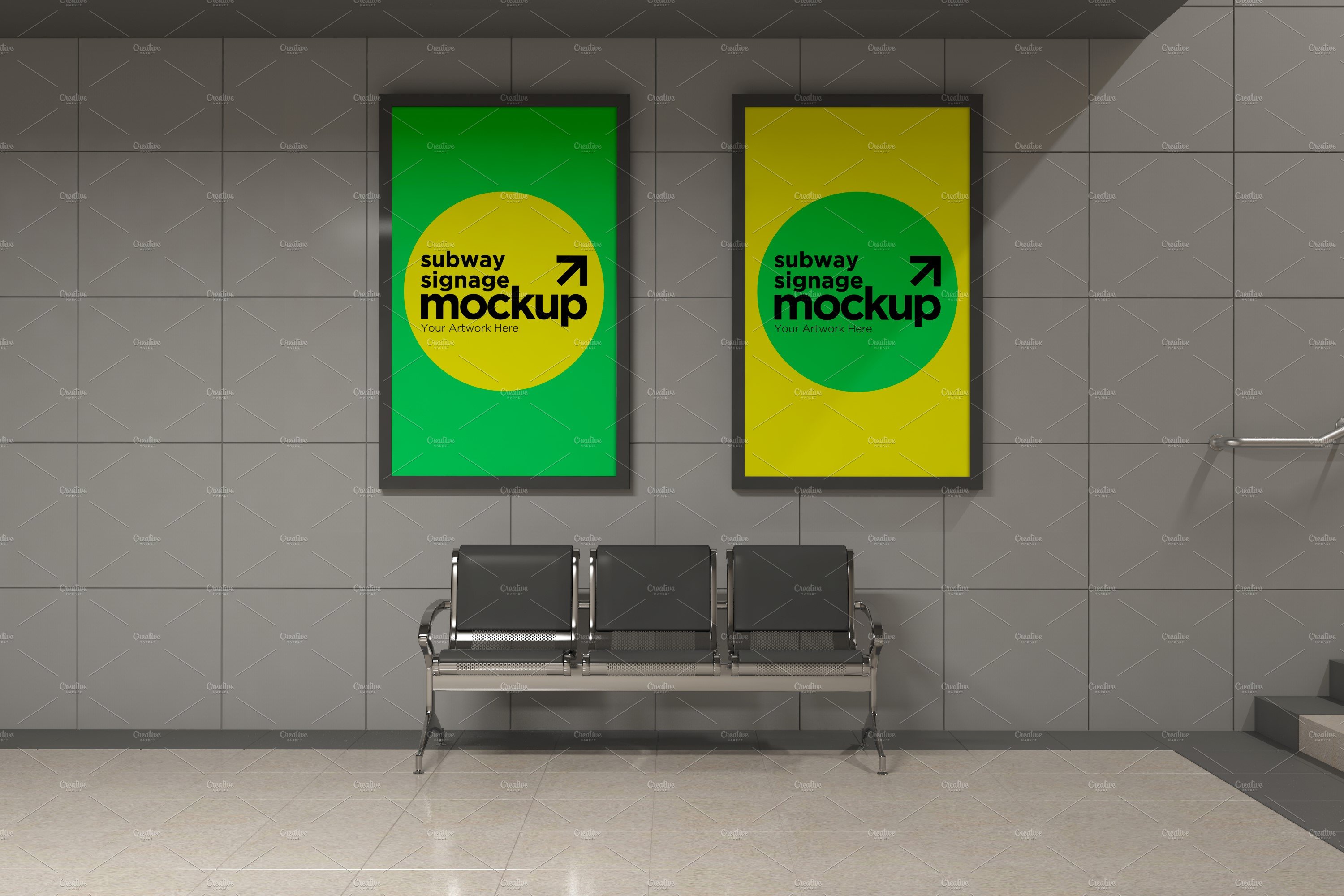 Subway Two Signage Mockup cover image.