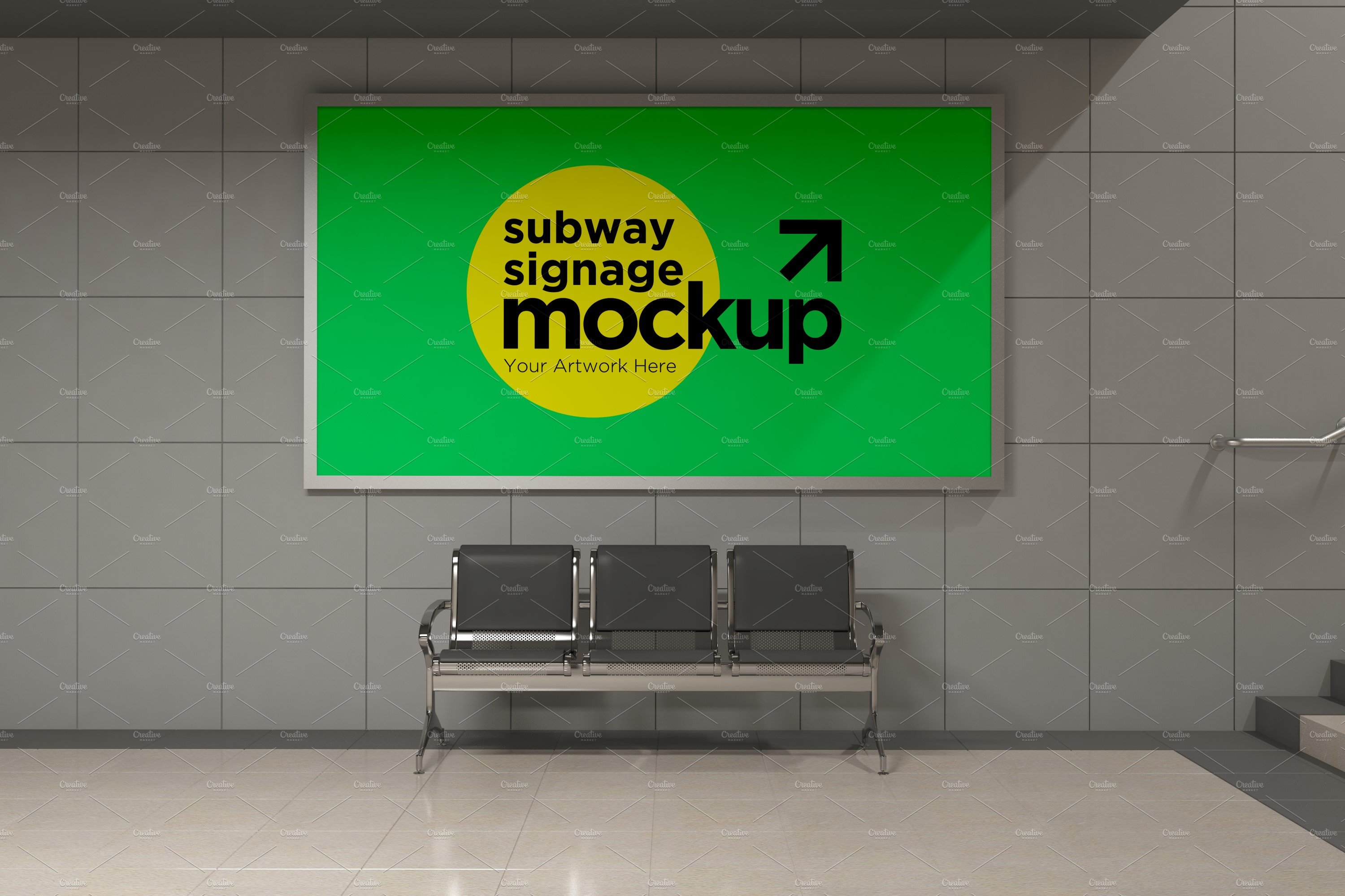 Subway Signage Horizontal Mockup cover image.