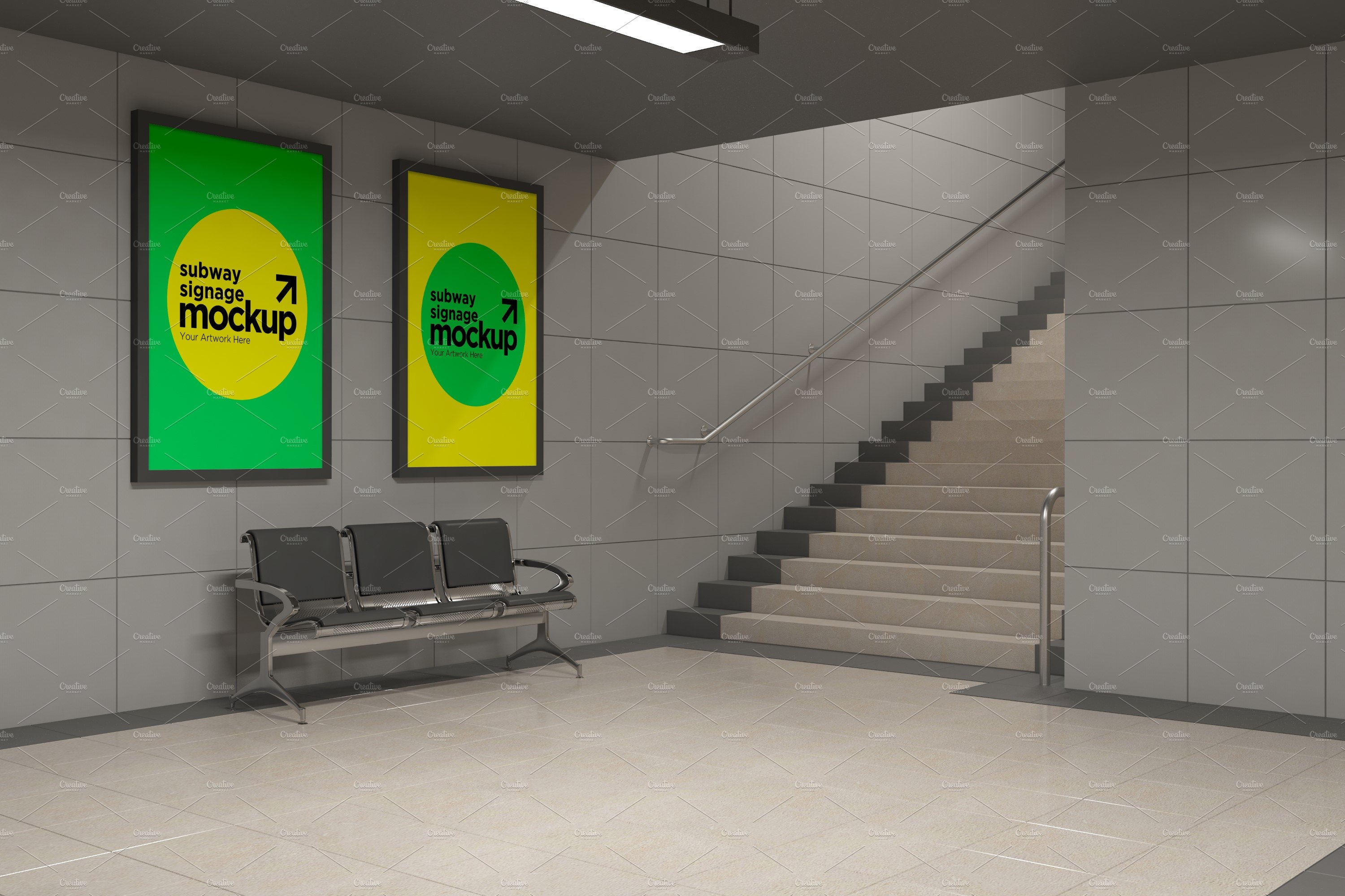 Subway Two Signage Mockup cover image.