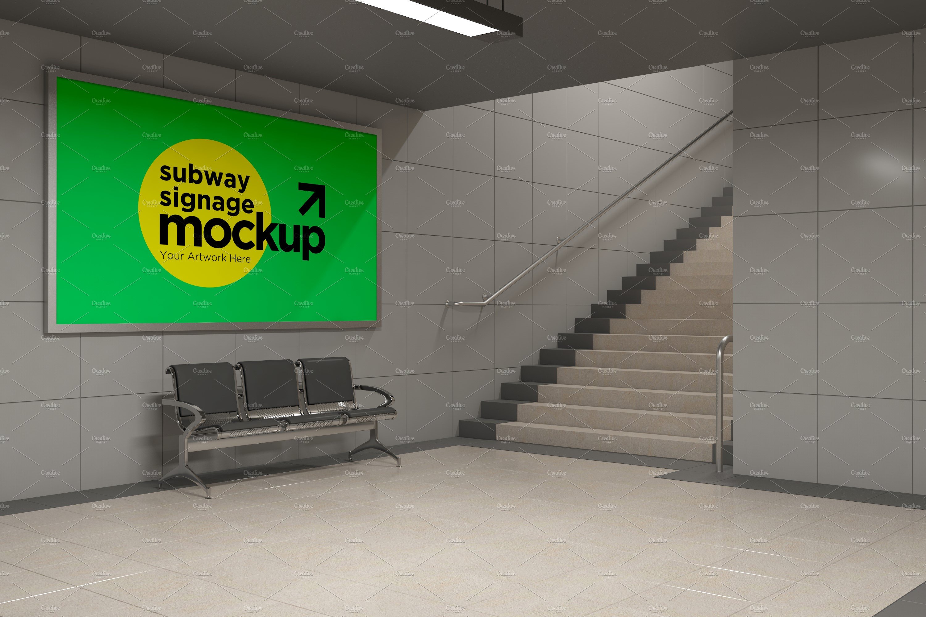 Subway Signage Horizontal Mockup cover image.