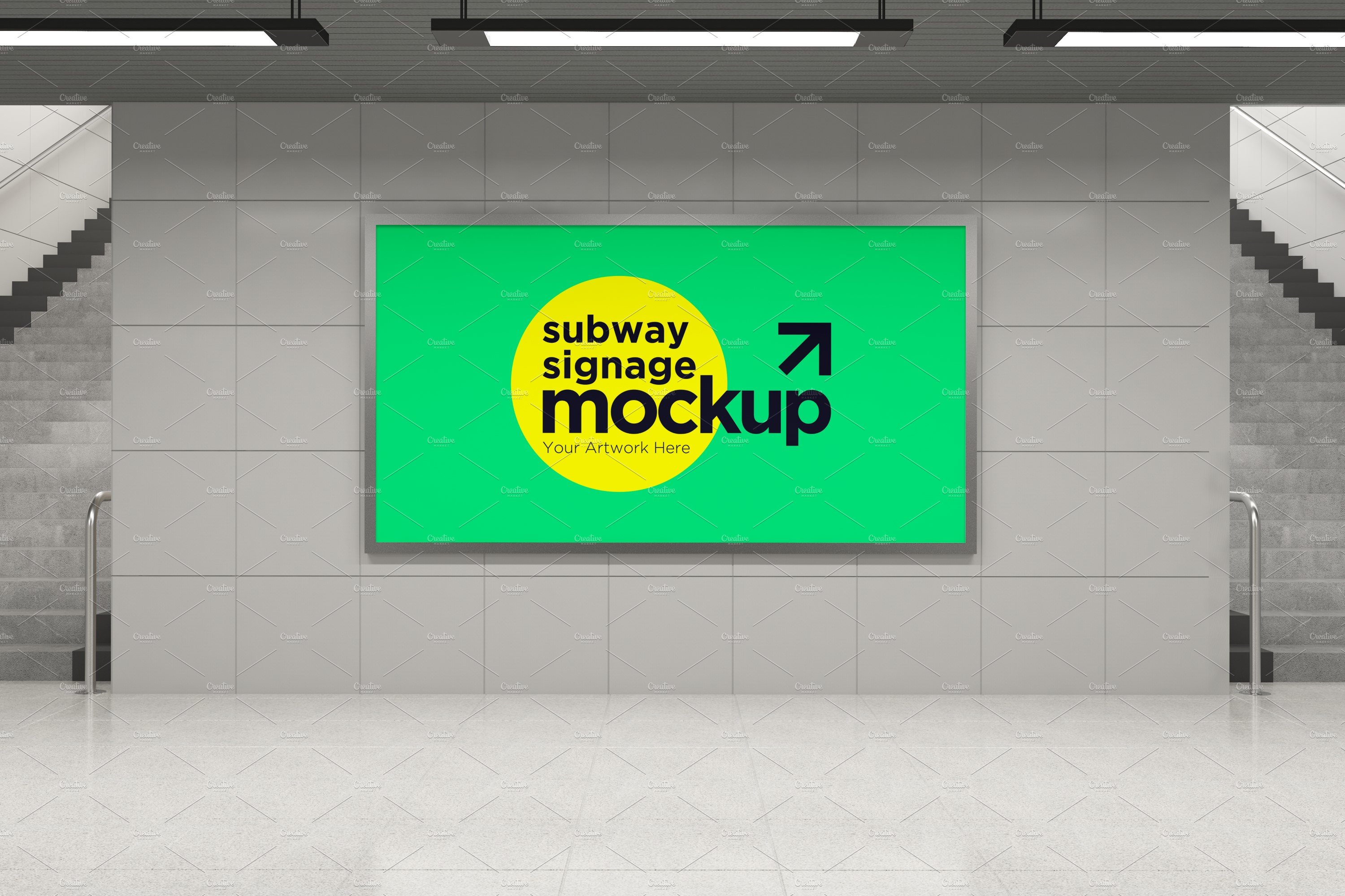 Subway Signage Horizontal Mockup cover image.