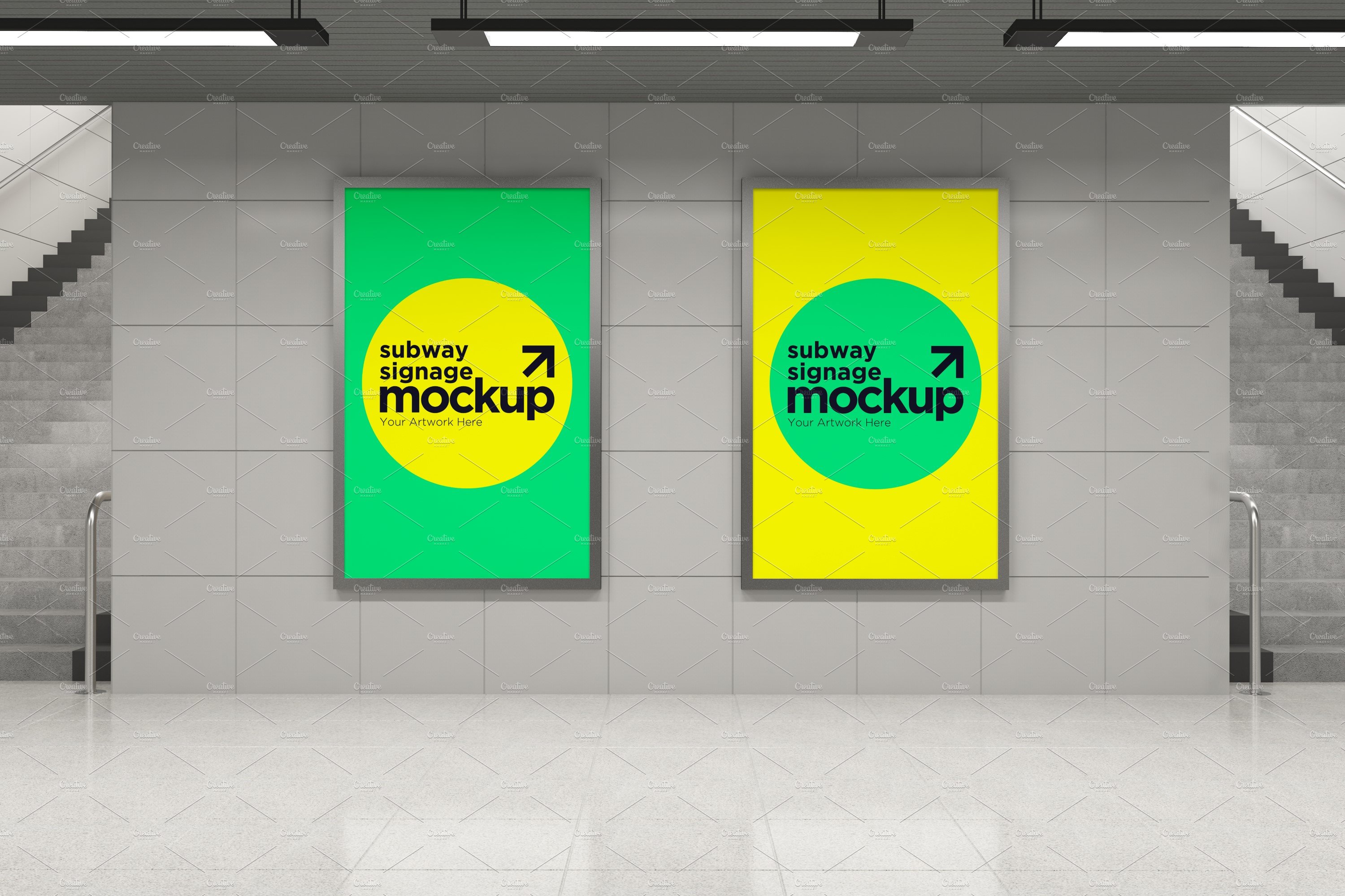 Subway Two Signage Mockup cover image.