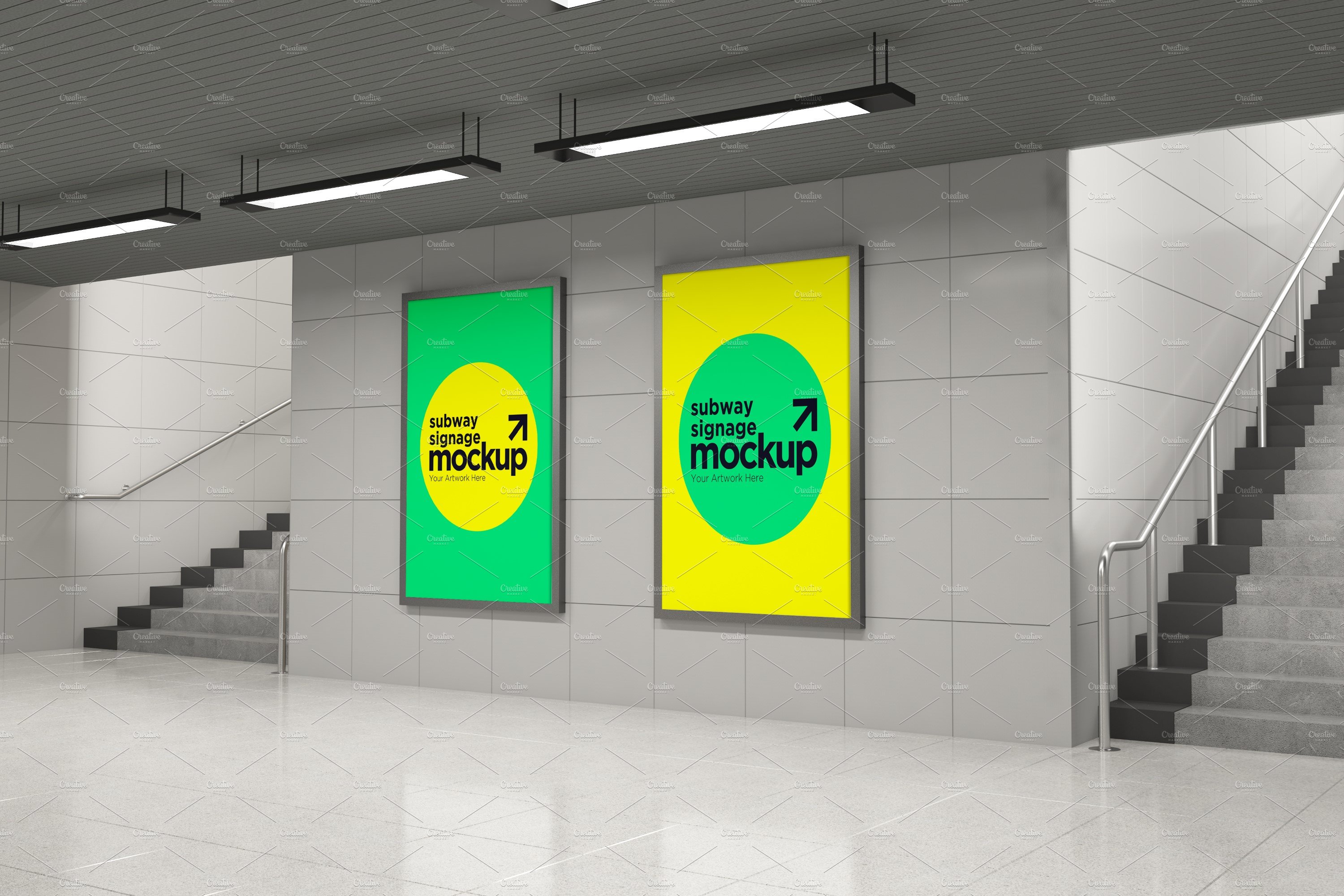 Subway Two Signage Mockup cover image.