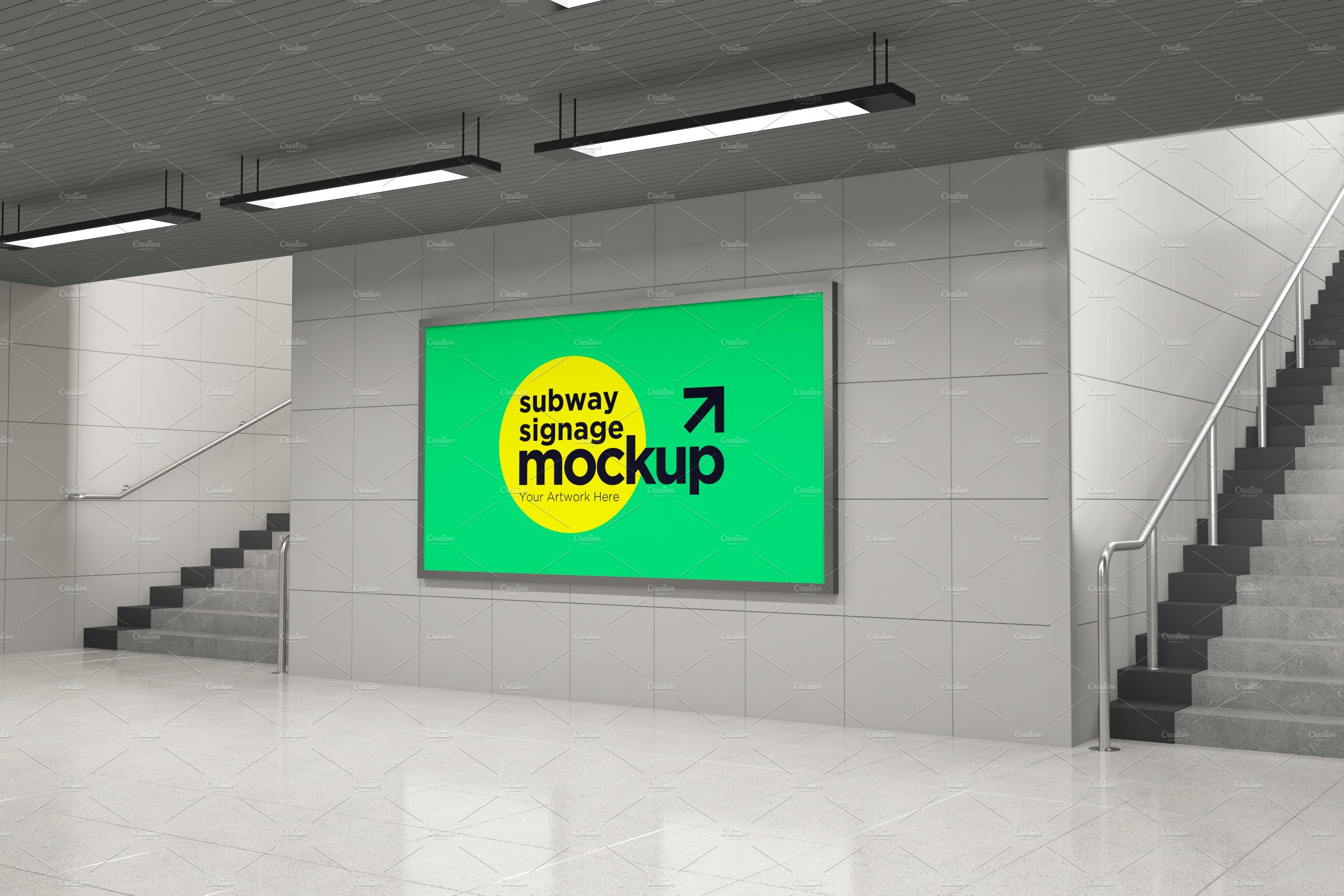 Subway Signage Horizontal Mockup cover image.