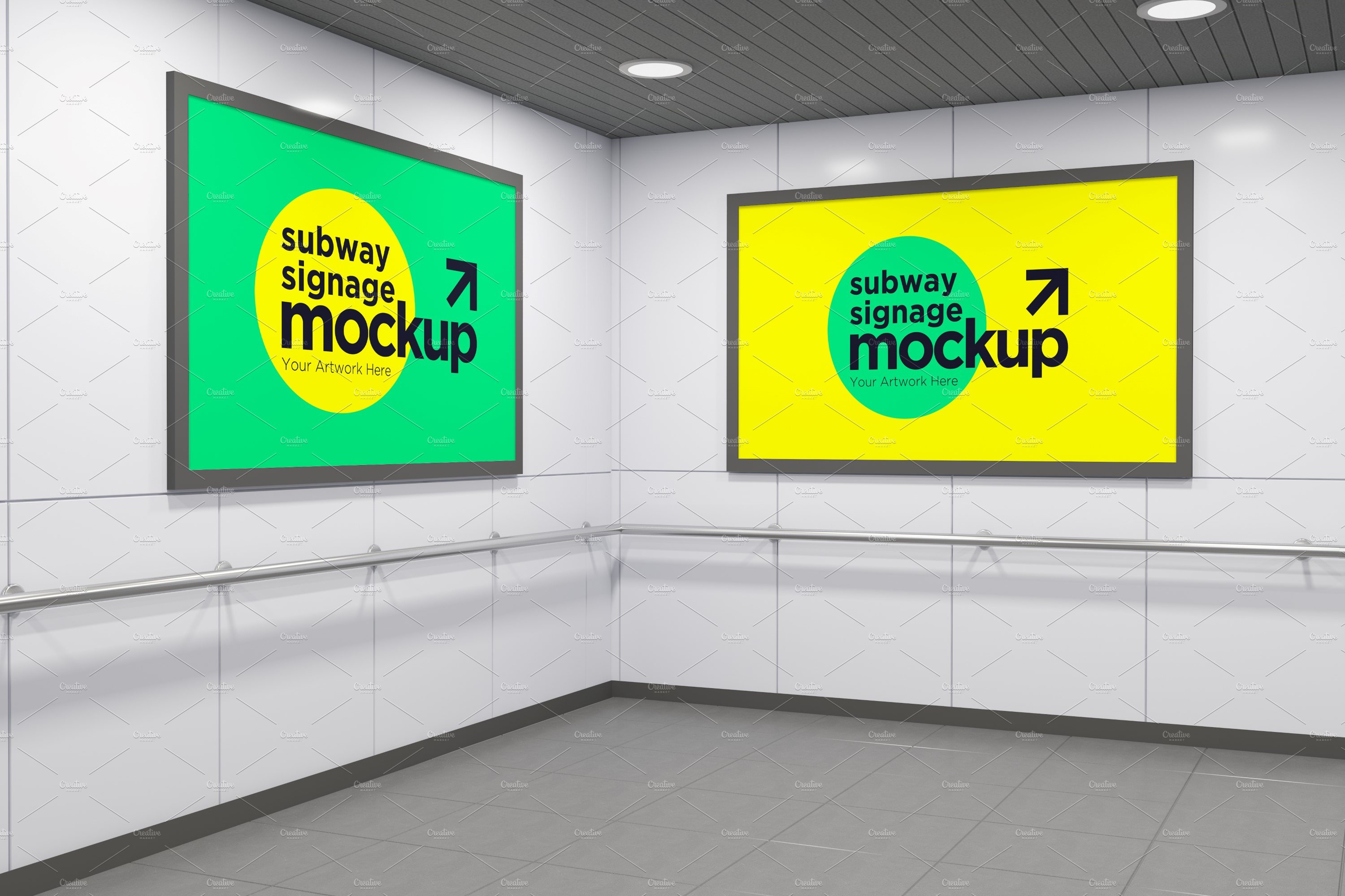 Subway Two Signage Mockup cover image.