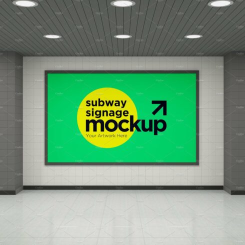 Subway Signage Horizontal Mockup cover image.