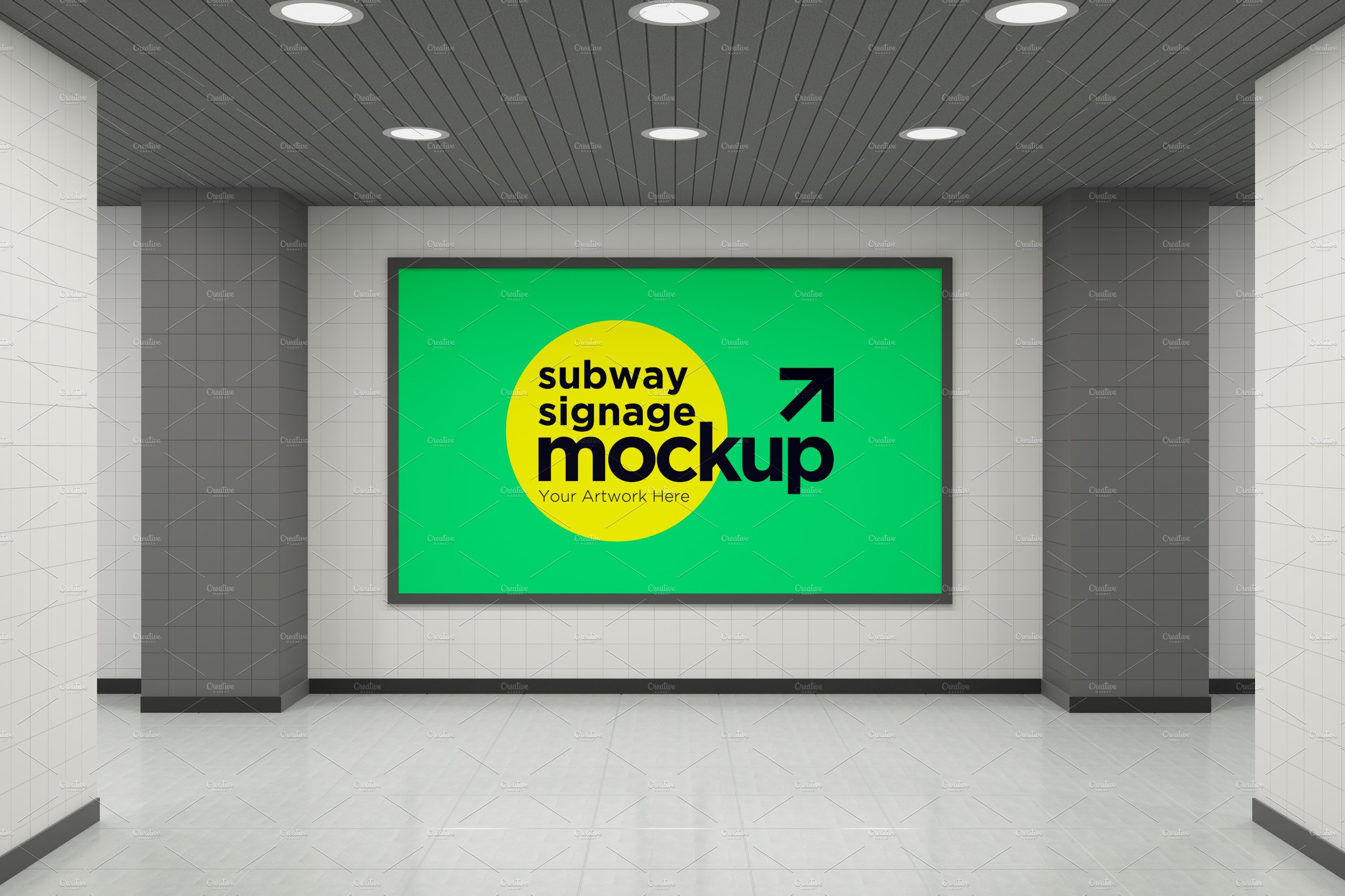 Subway Signage Horizontal Mockup cover image.