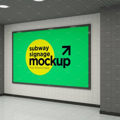 Subway Signage Horizontal Mockup cover image.