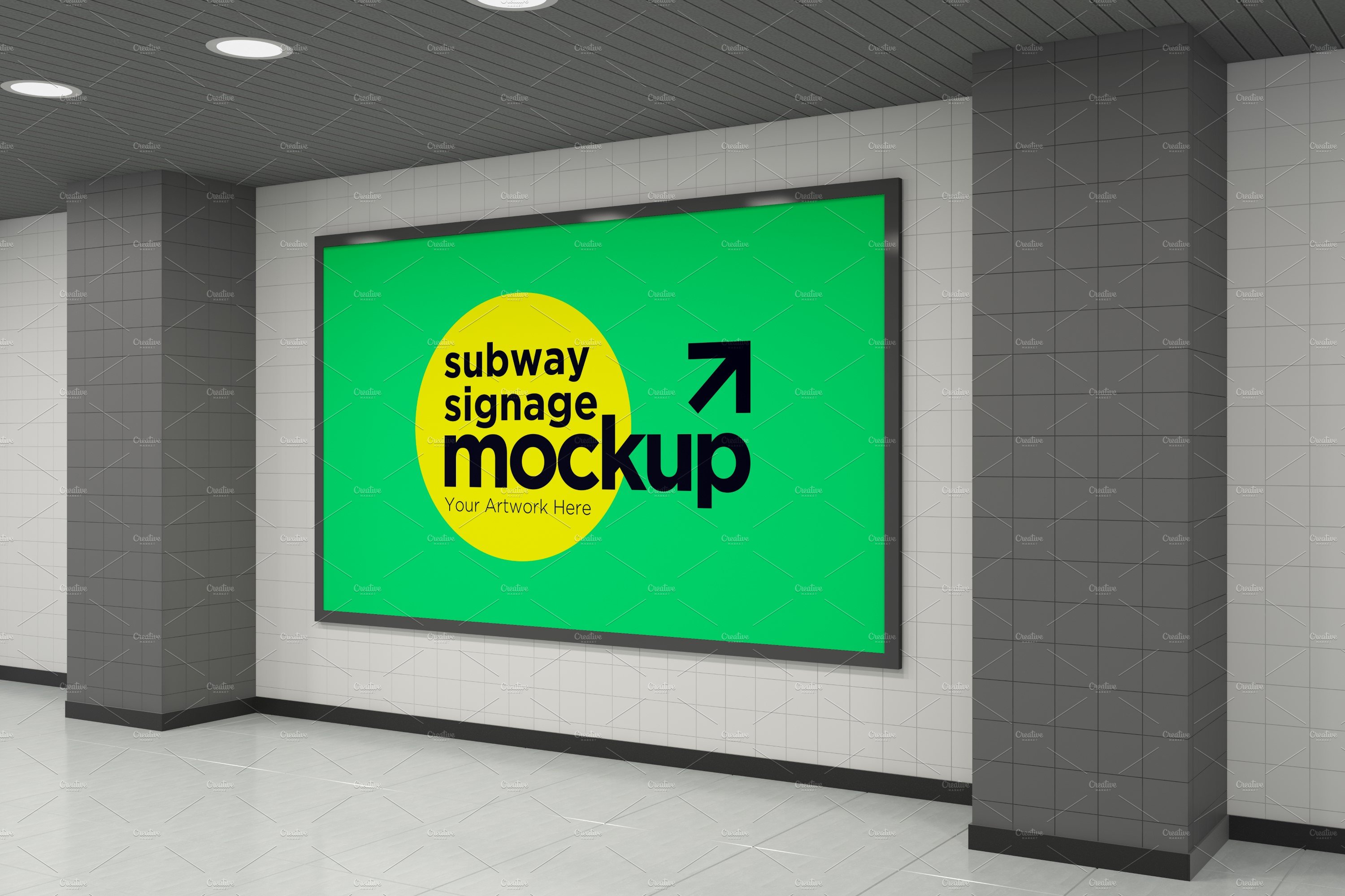 Subway Signage Horizontal Mockup cover image.