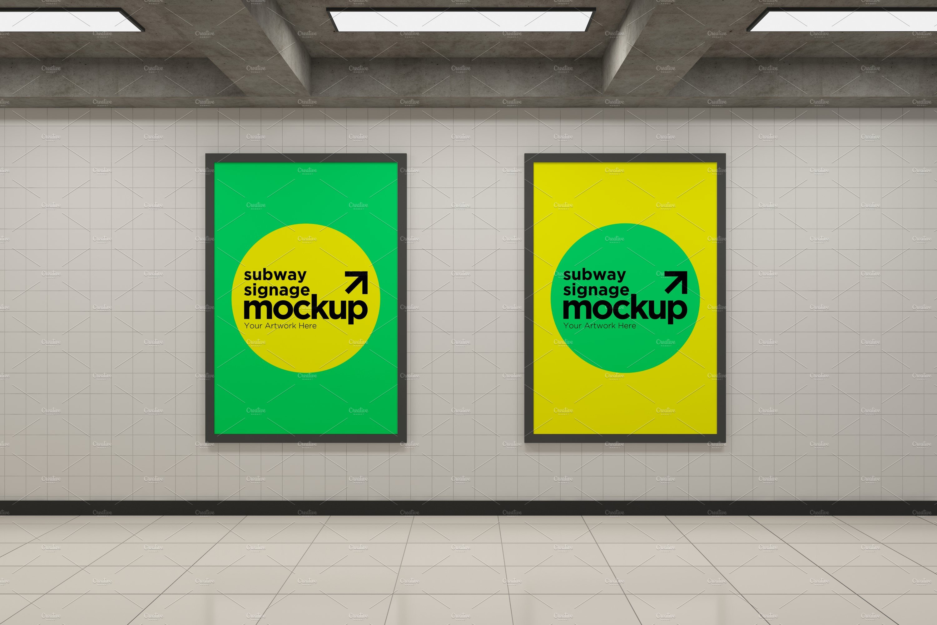 Subway Two Signage Mockup cover image.