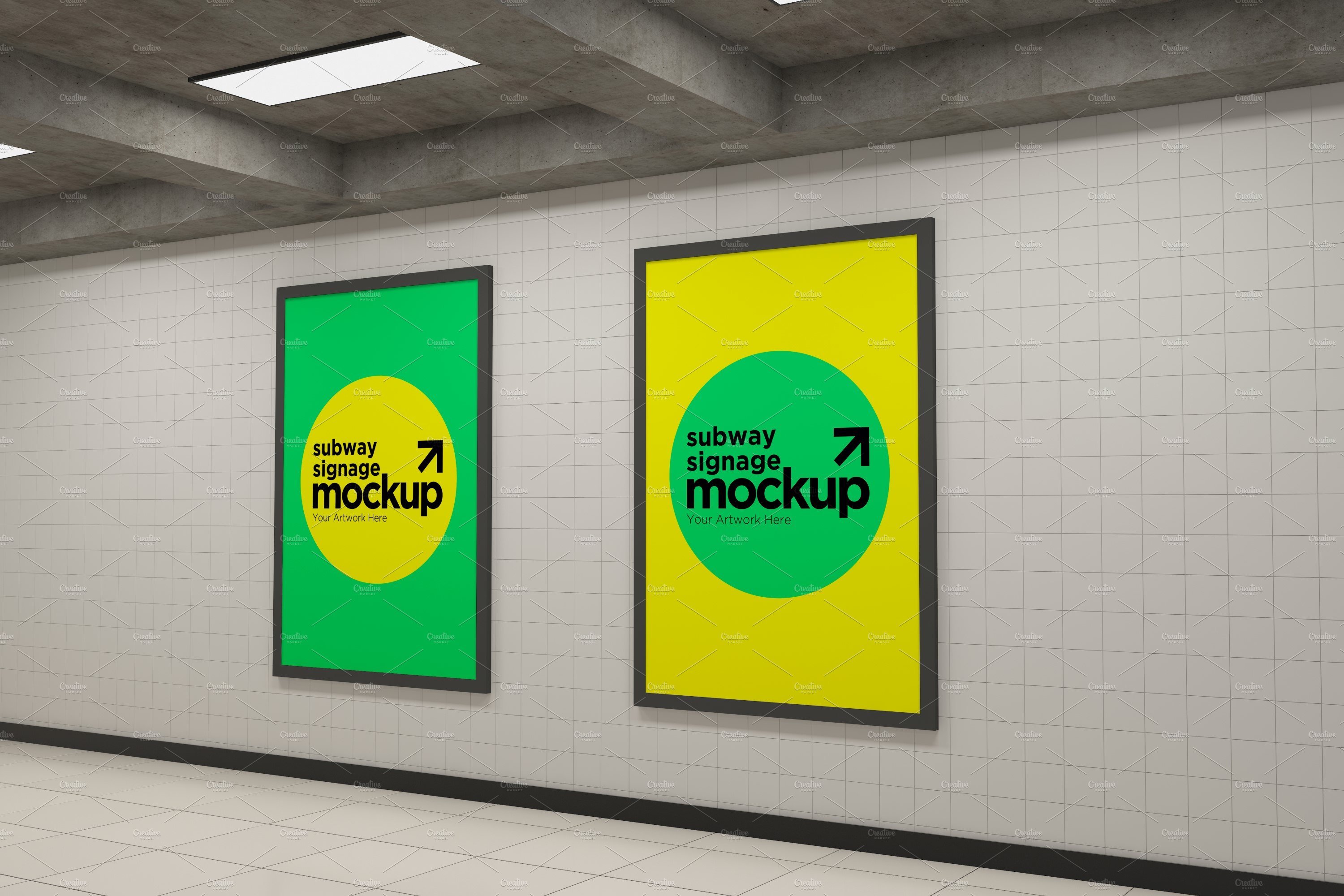 Subway Two Signage Mockup cover image.