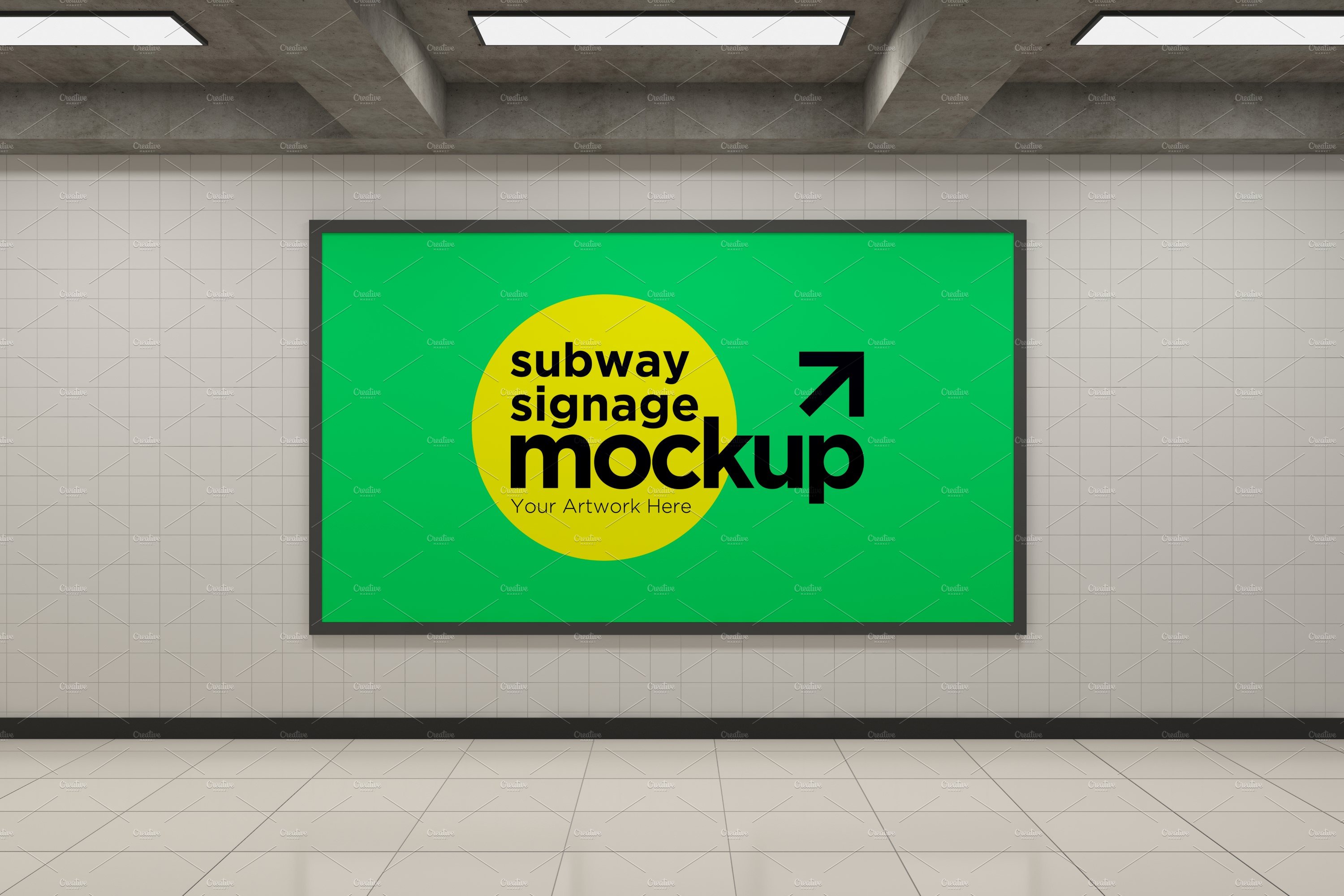 Subway Signage Horizontal Mockup cover image.