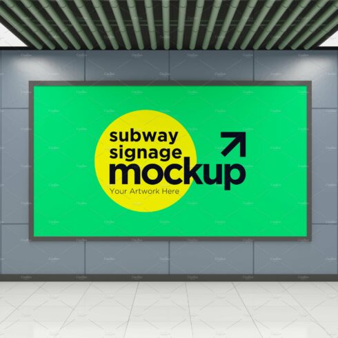 Subway Signage Horizontal Mockup cover image.