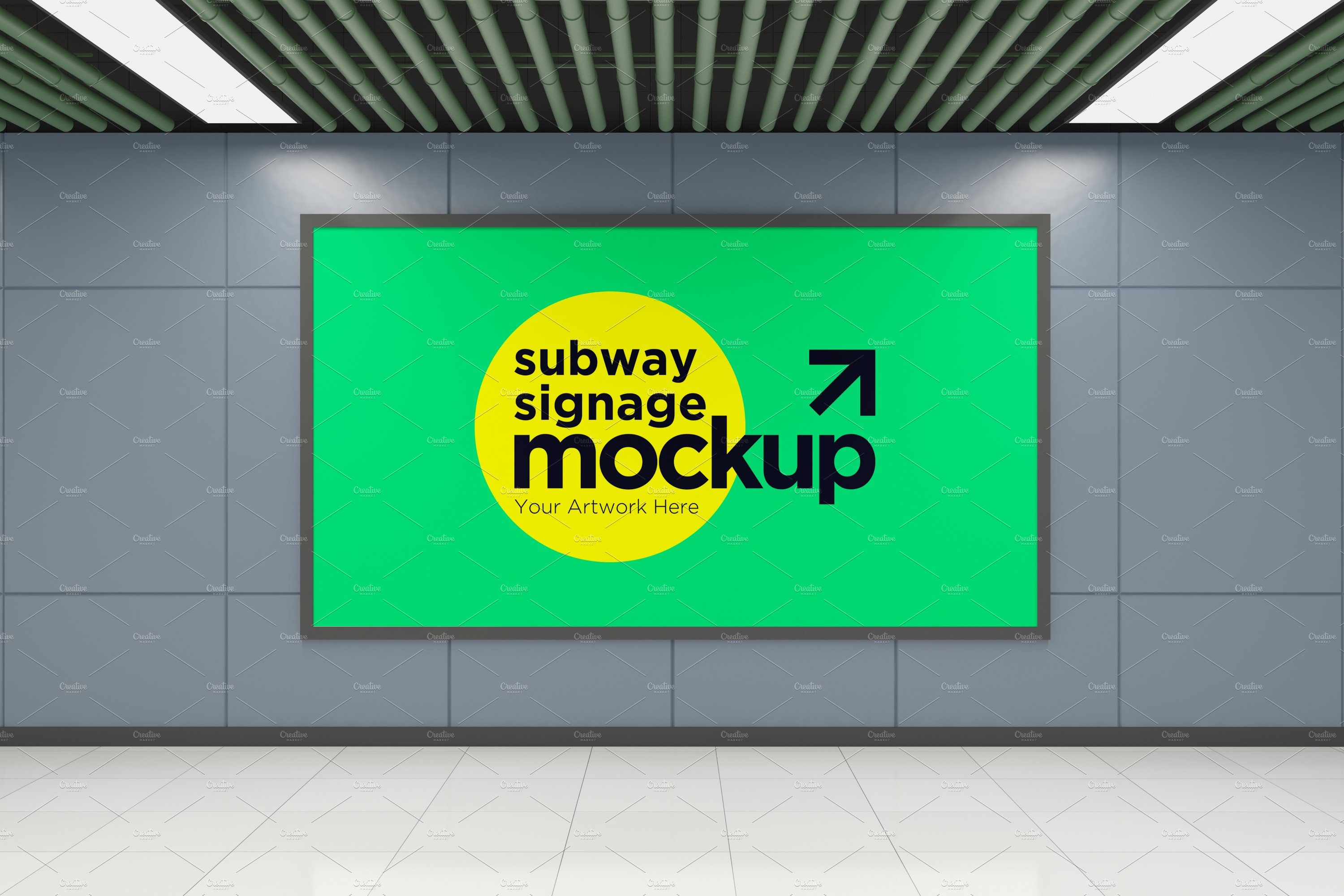 Subway Signage Horizontal Mockup cover image.