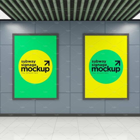 Subway Two Signage Mockup cover image.