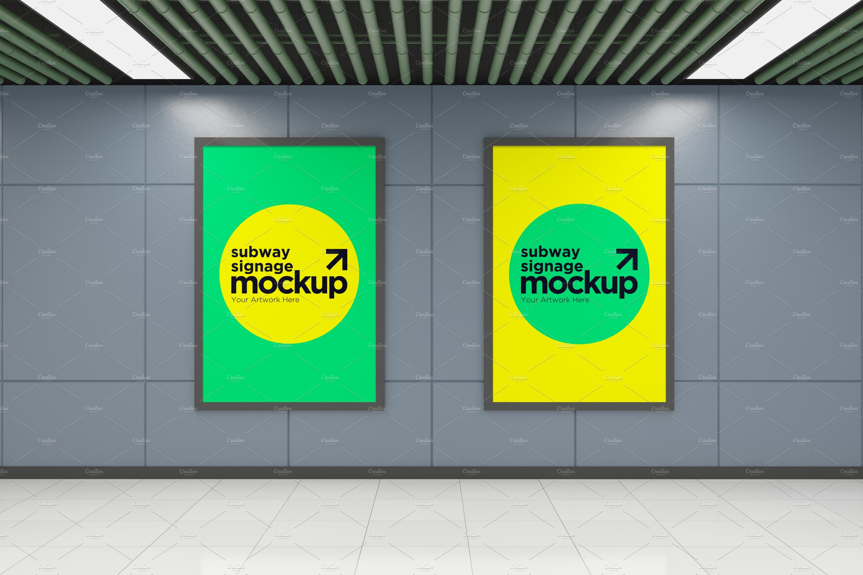 Subway Two Signage Mockup cover image.