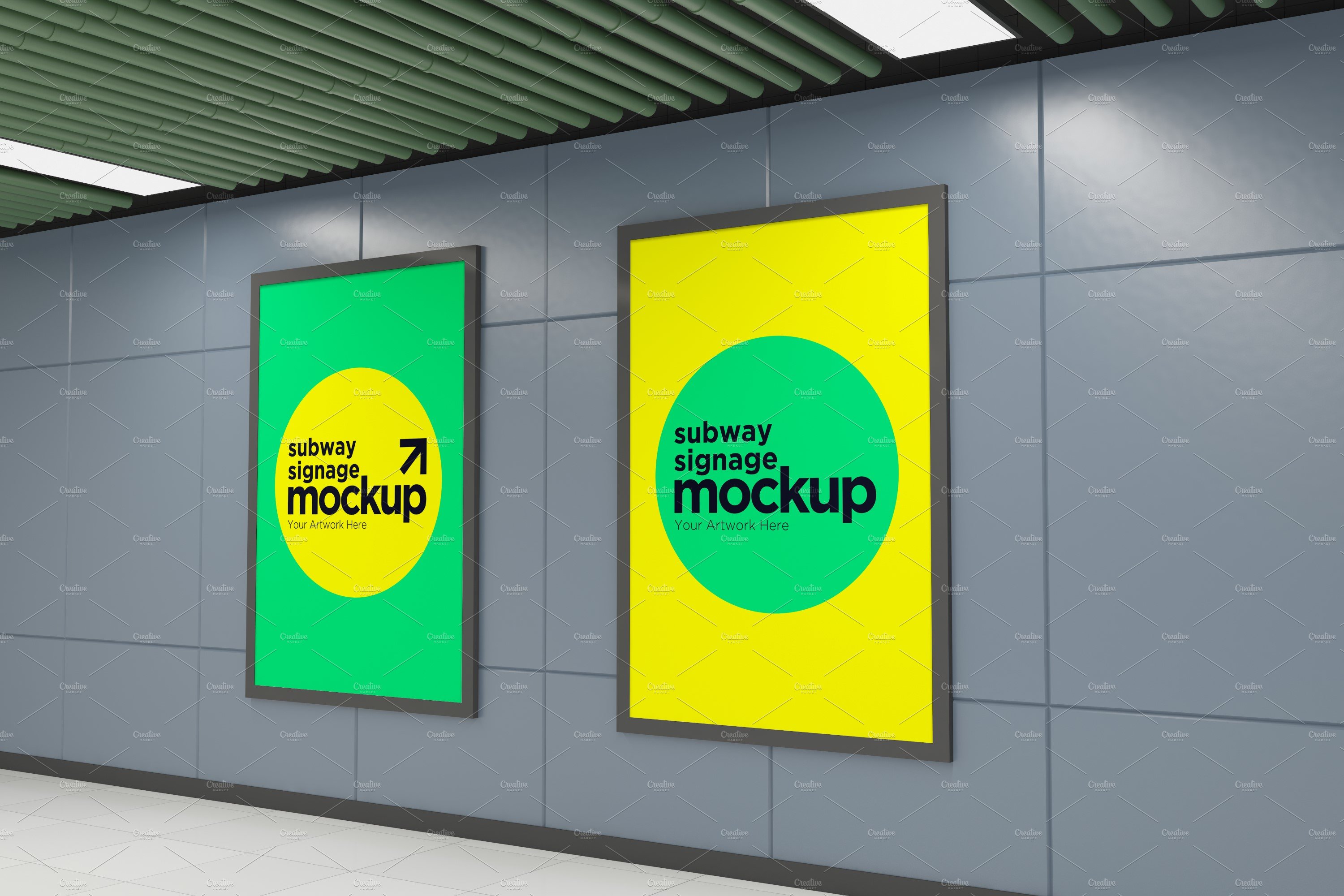 Subway Two Signage Mockup cover image.