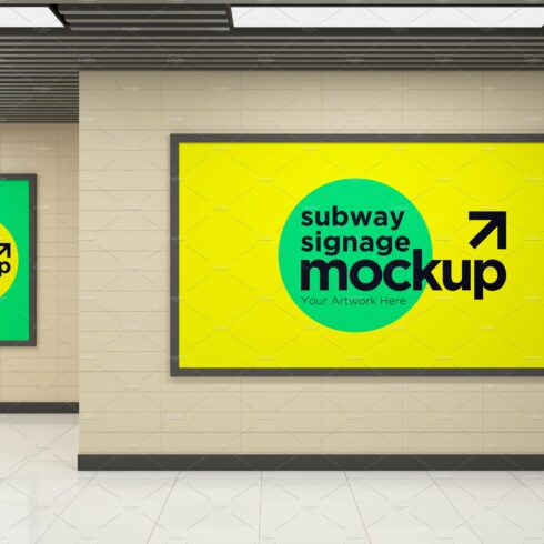 Subway Two Signage Mockup cover image.