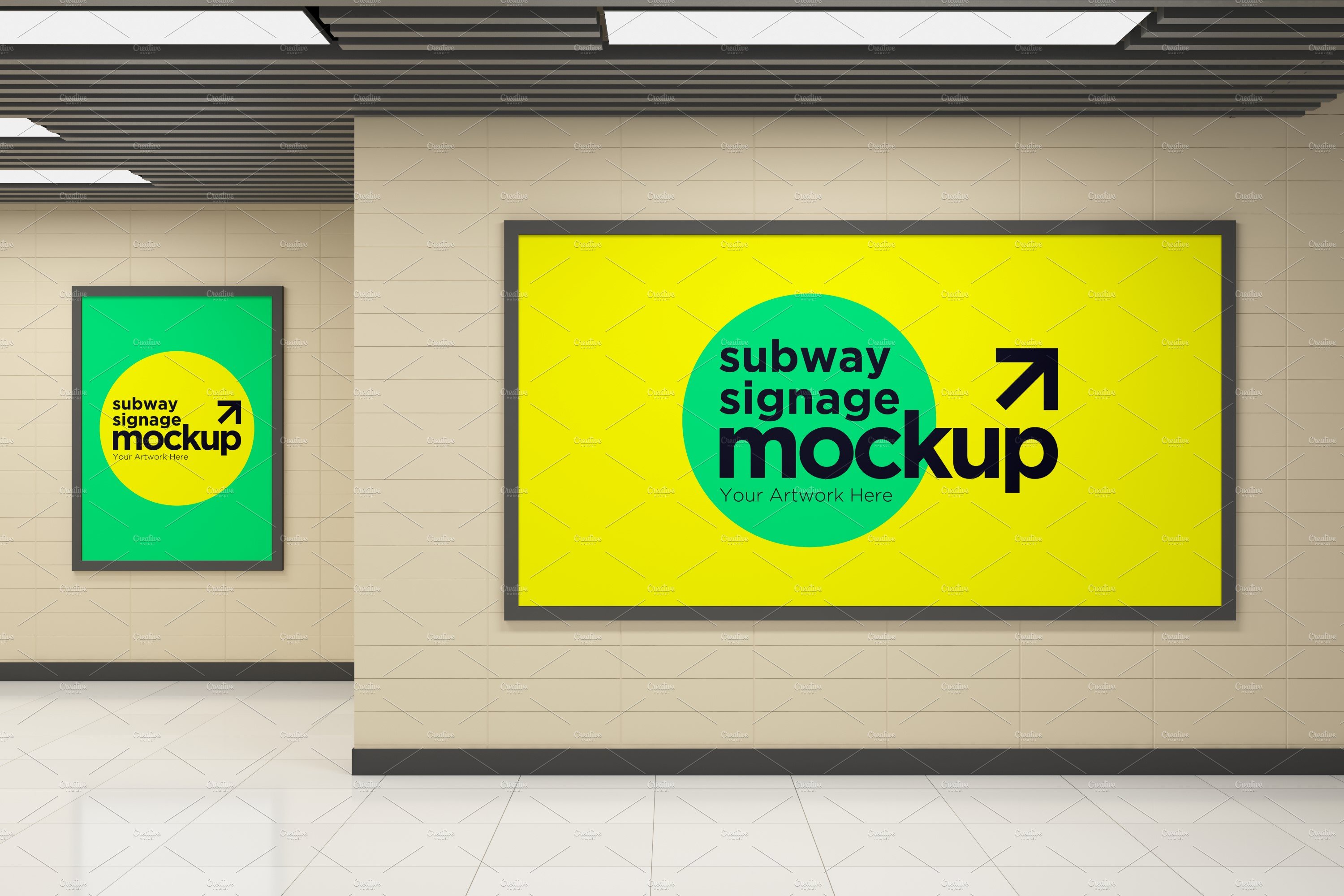 Subway Two Signage Mockup cover image.