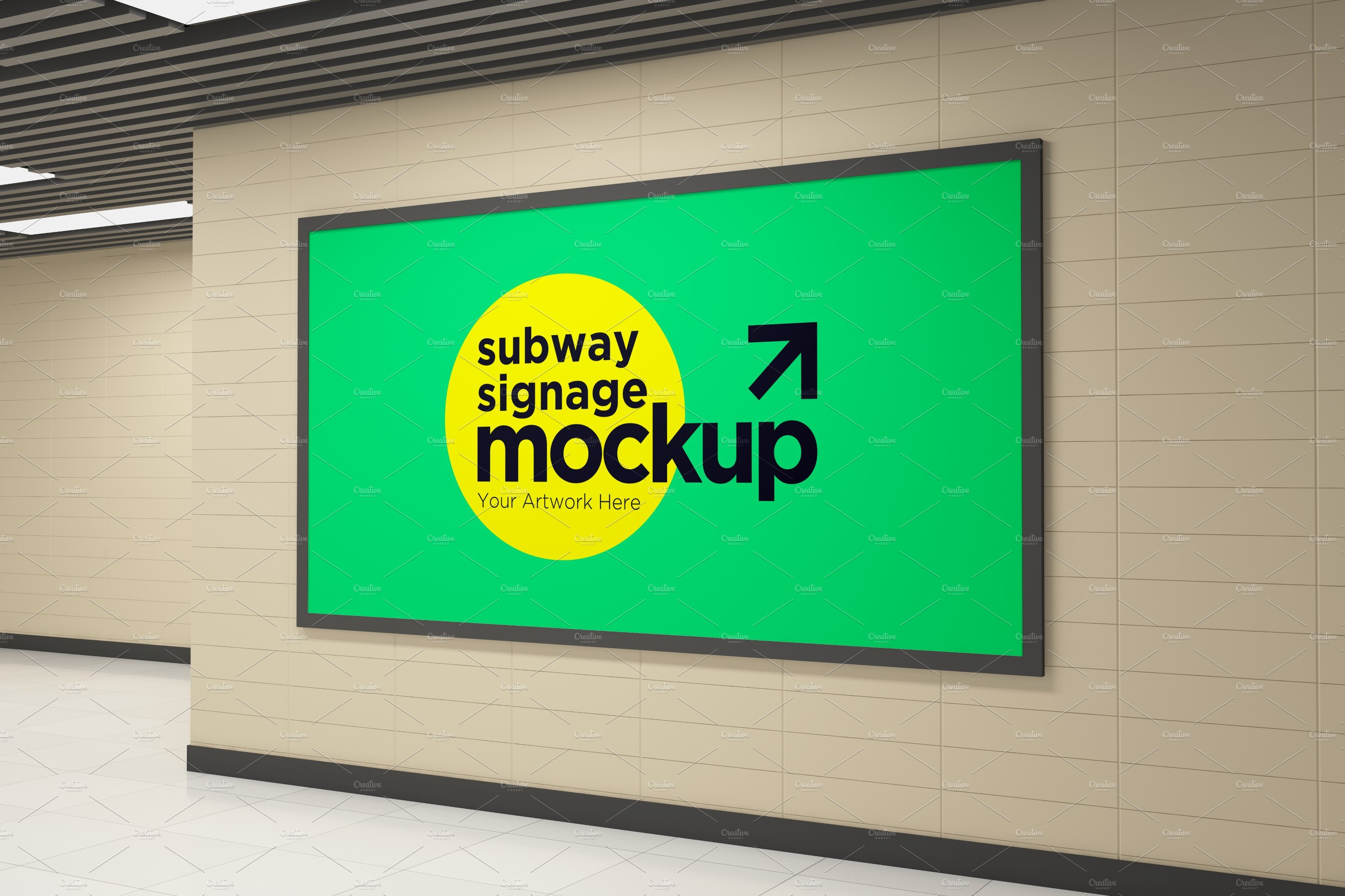 Subway Signage Horizontal Mockup cover image.